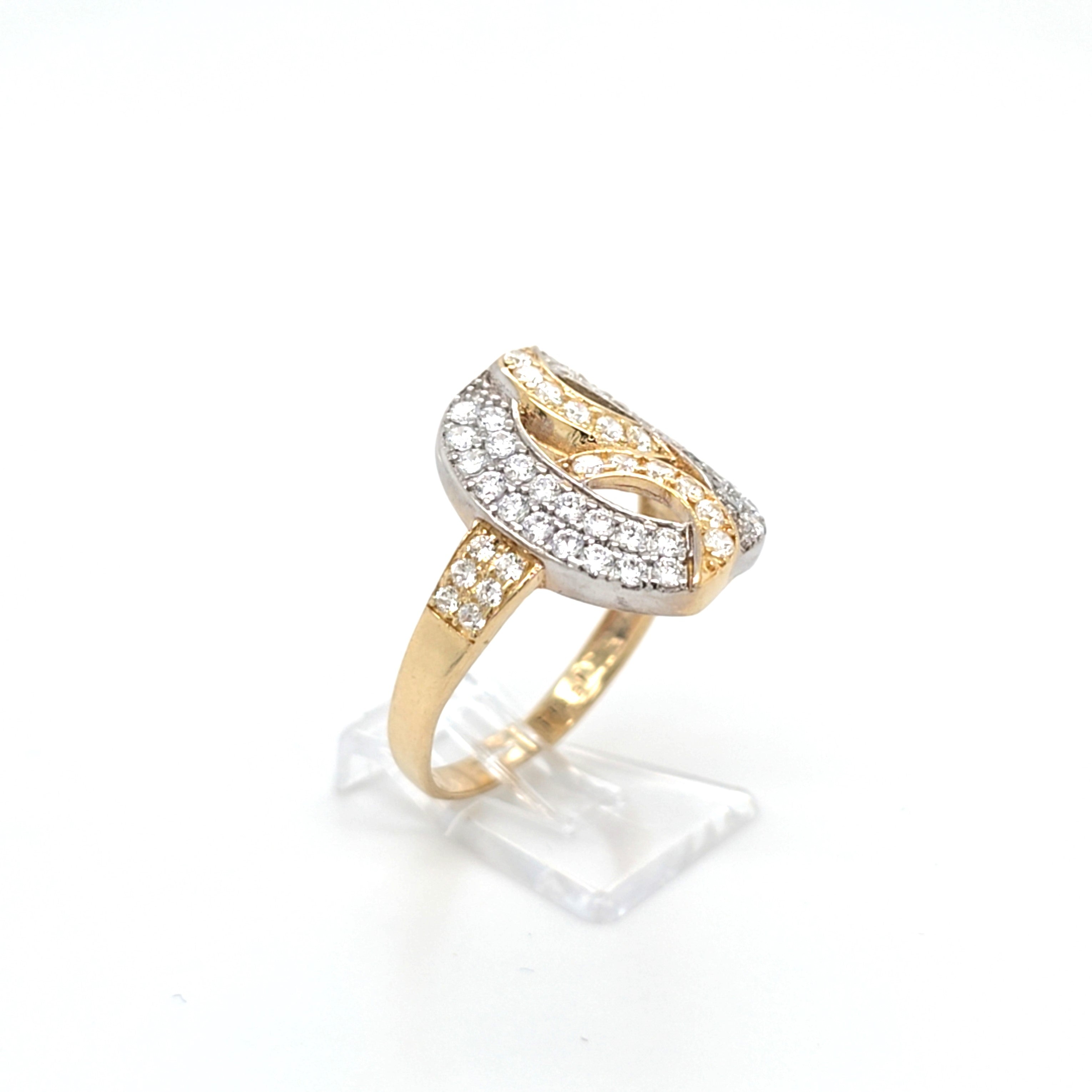 Damen Ring Gelbgold Weißgold 585 14 kt Zirkonia  Schmuck Geschenk 192259