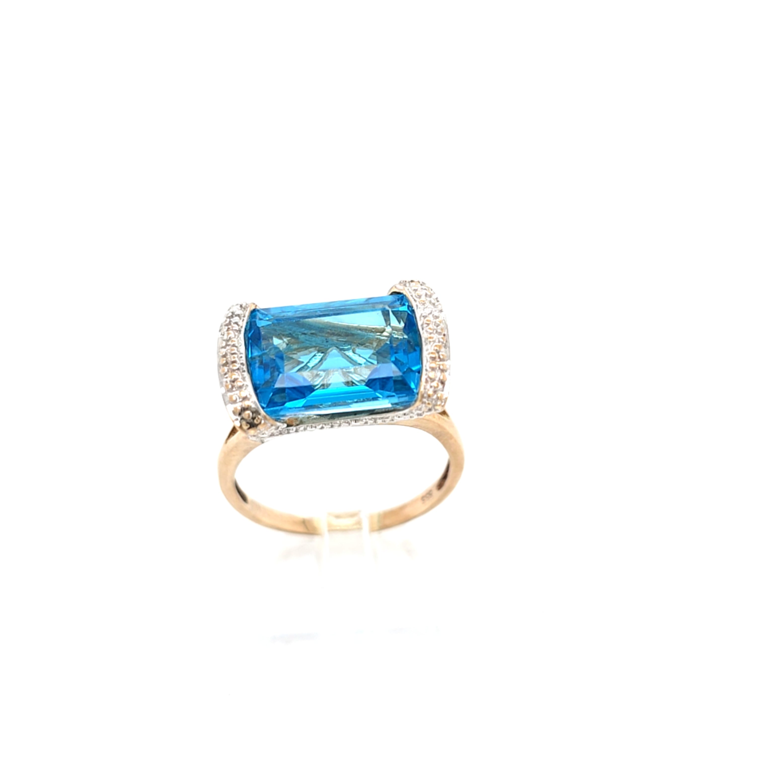 Damen Ring Gelbgold 333 8 kt hellbl.Schmuckstein Schmuck 210589