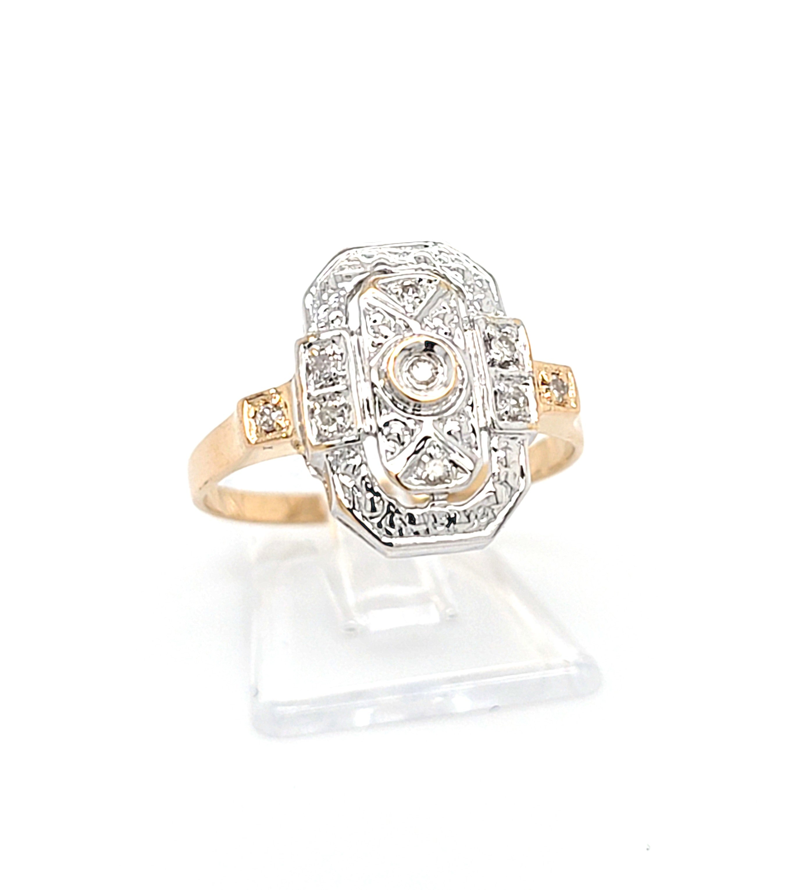 Ring Gelb Weiß Gold 585 14 kt Brillanten Damen Geschenk Schmuck