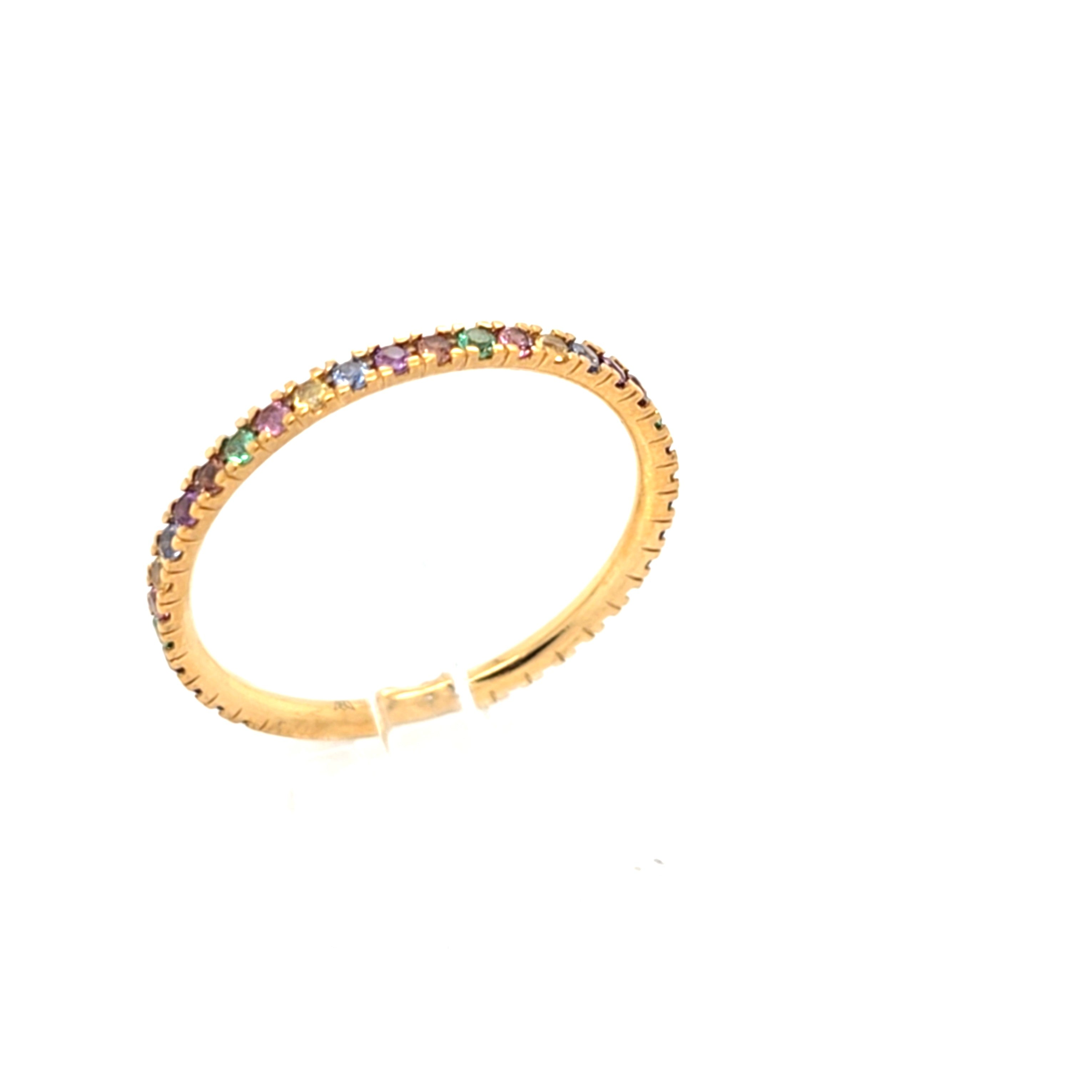 Damen Ring Gelbgold 375/9 kt. Bunte Zirkonia *59* Schmuck 209187