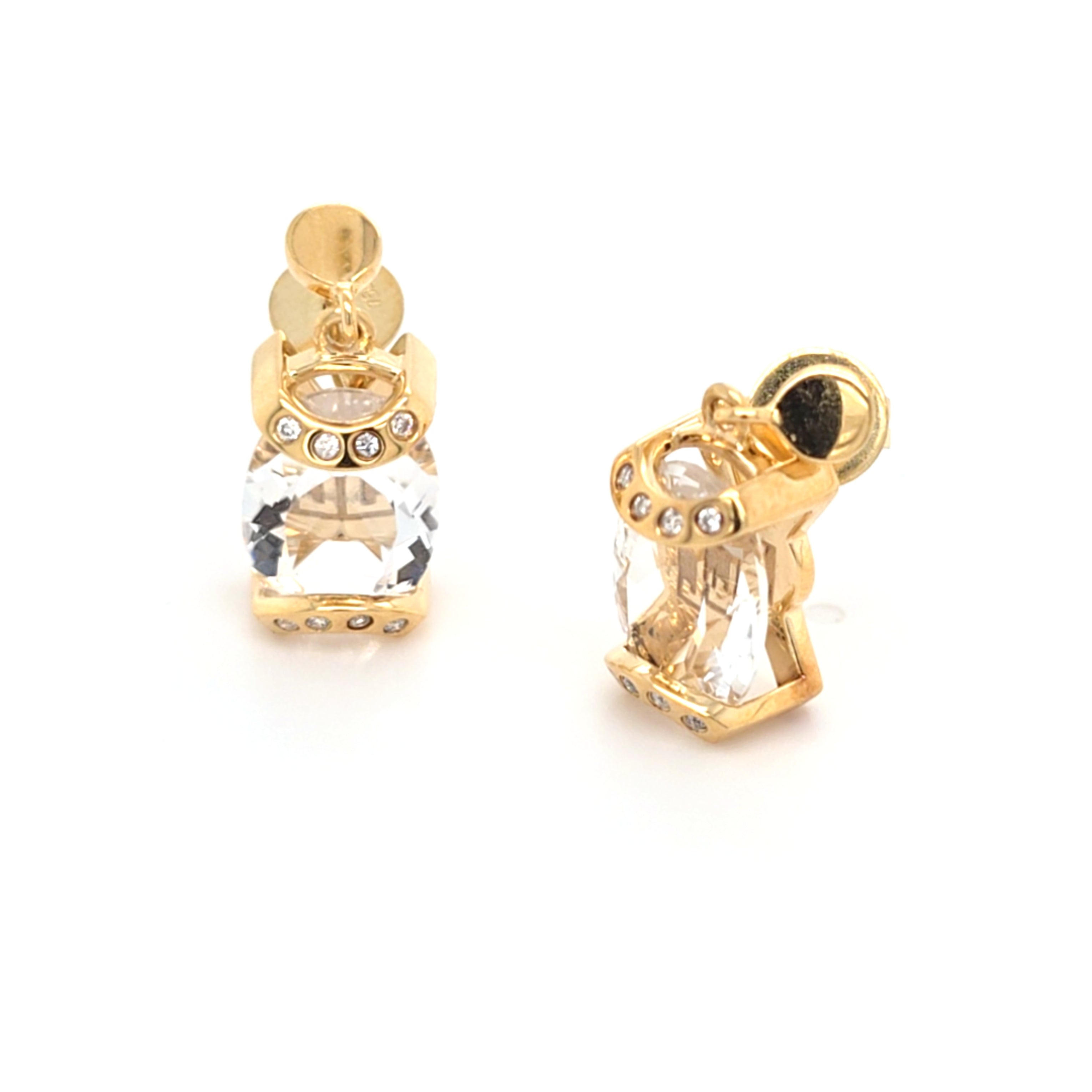 Jette Joop Ohrringe Gelbgold 750 18 kt. Brillanten Bergkristall Damen Schmuck 172226