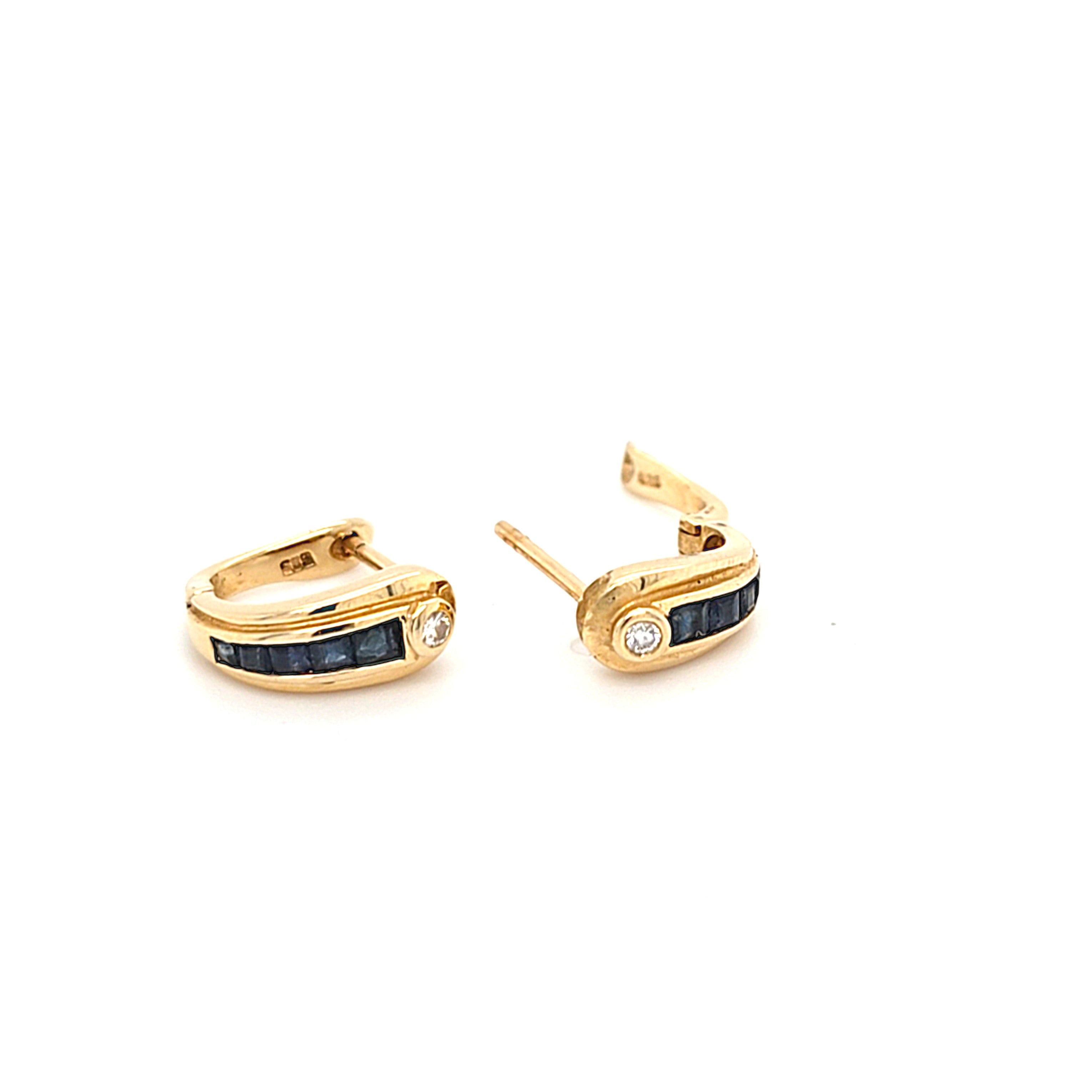 Ohrringe Gold 585 14 kt Brillanten Schmucksteine Blau Damen