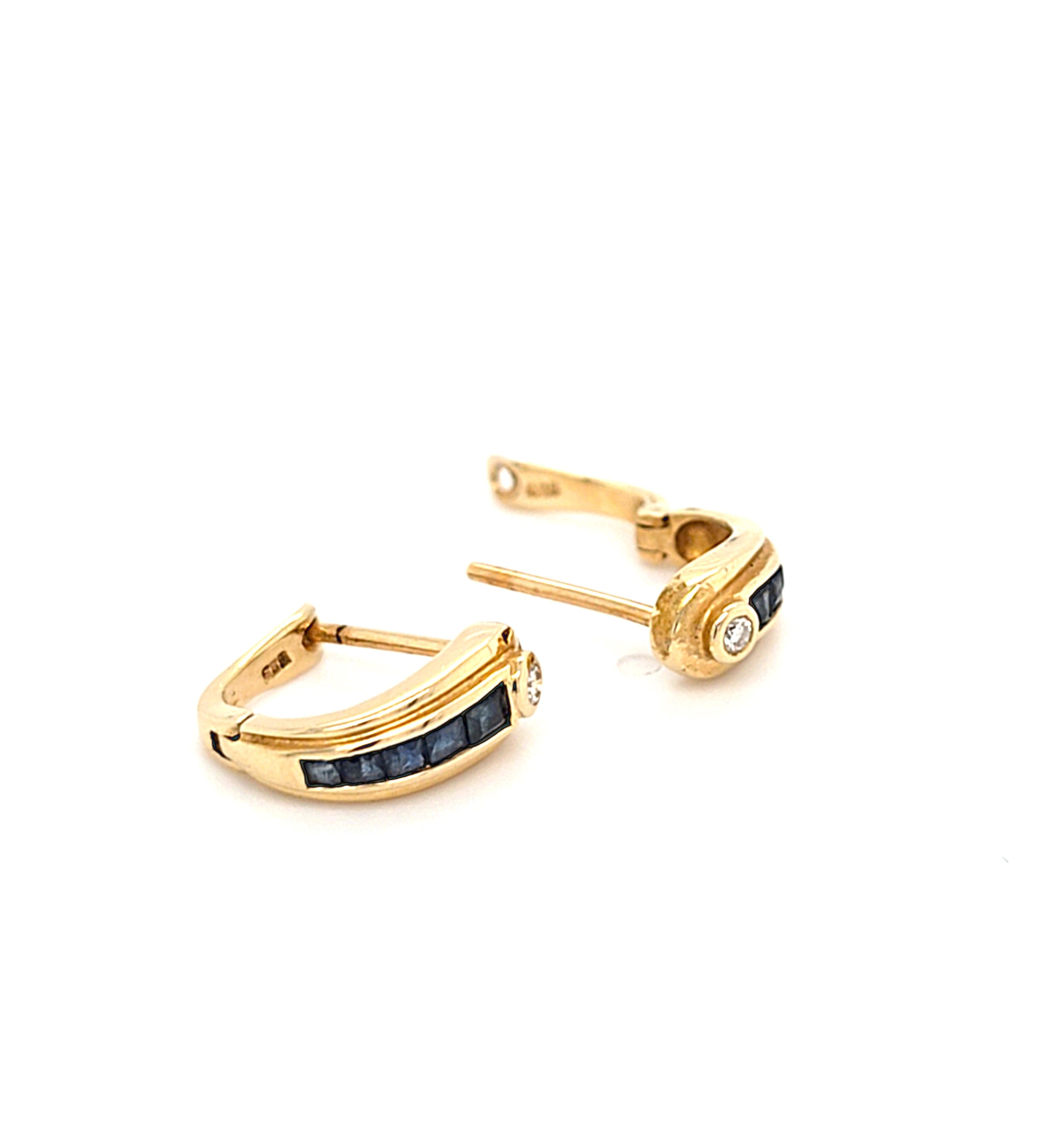 Ohrringe Gold 585 14 kt Brillanten Schmucksteine Blau Damen
