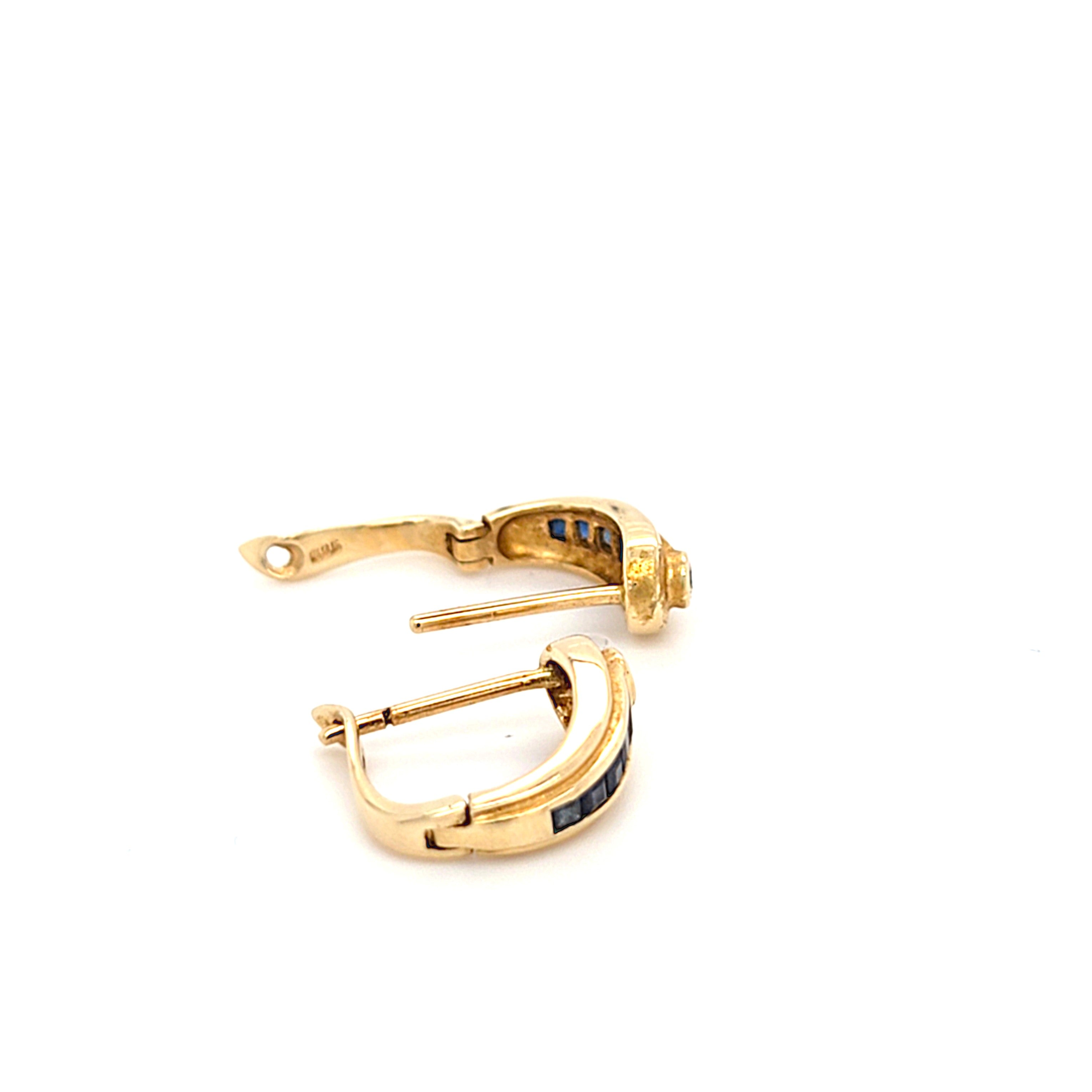 Ohrringe Gold 585 14 kt Brillanten Schmucksteine Blau Damen