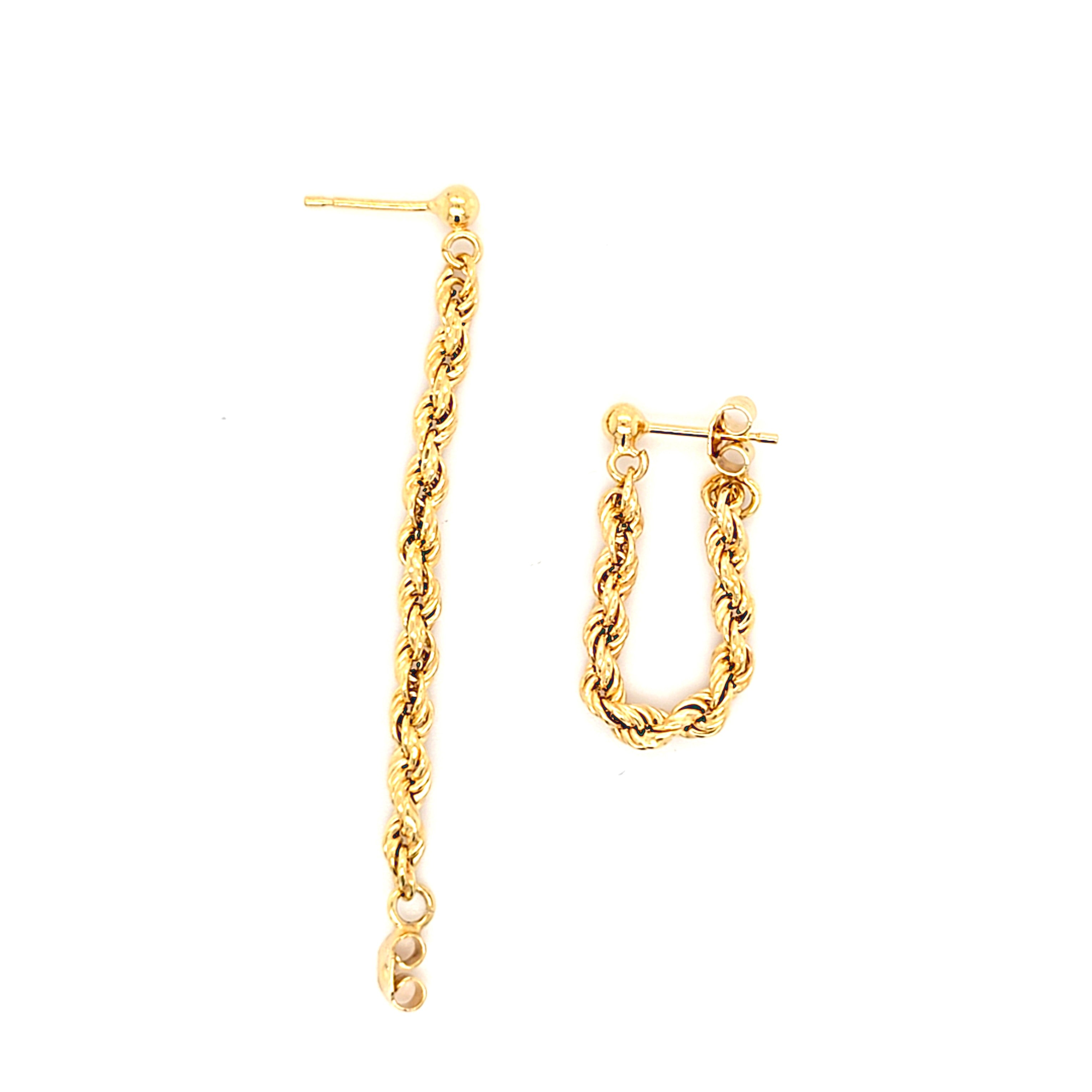 Ohrringe Drehkordel Gold 585 14 kt Damen Schmuck