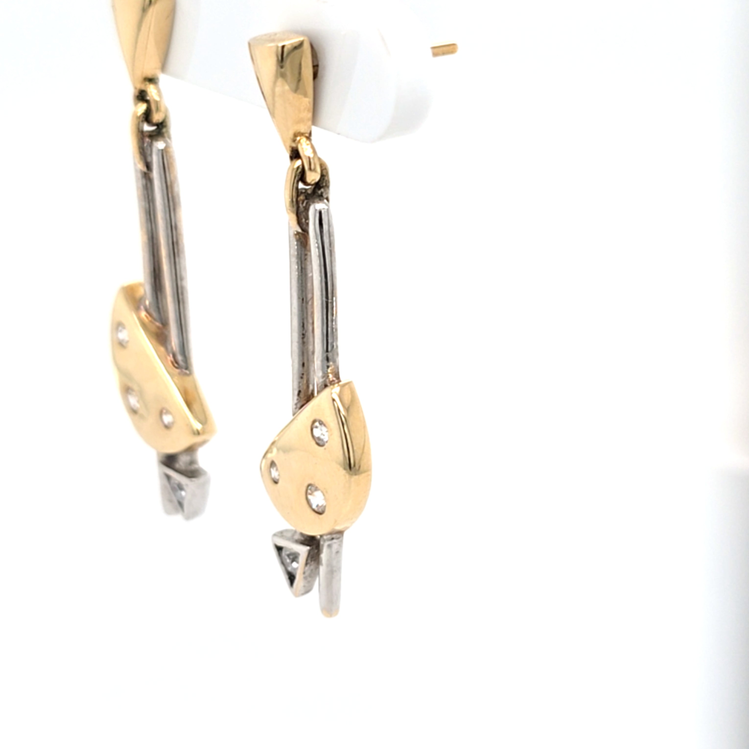 Damen Ohrringe Hänger Gelbgold Weißgold 585 14 kt Zirkonia Schmuck
