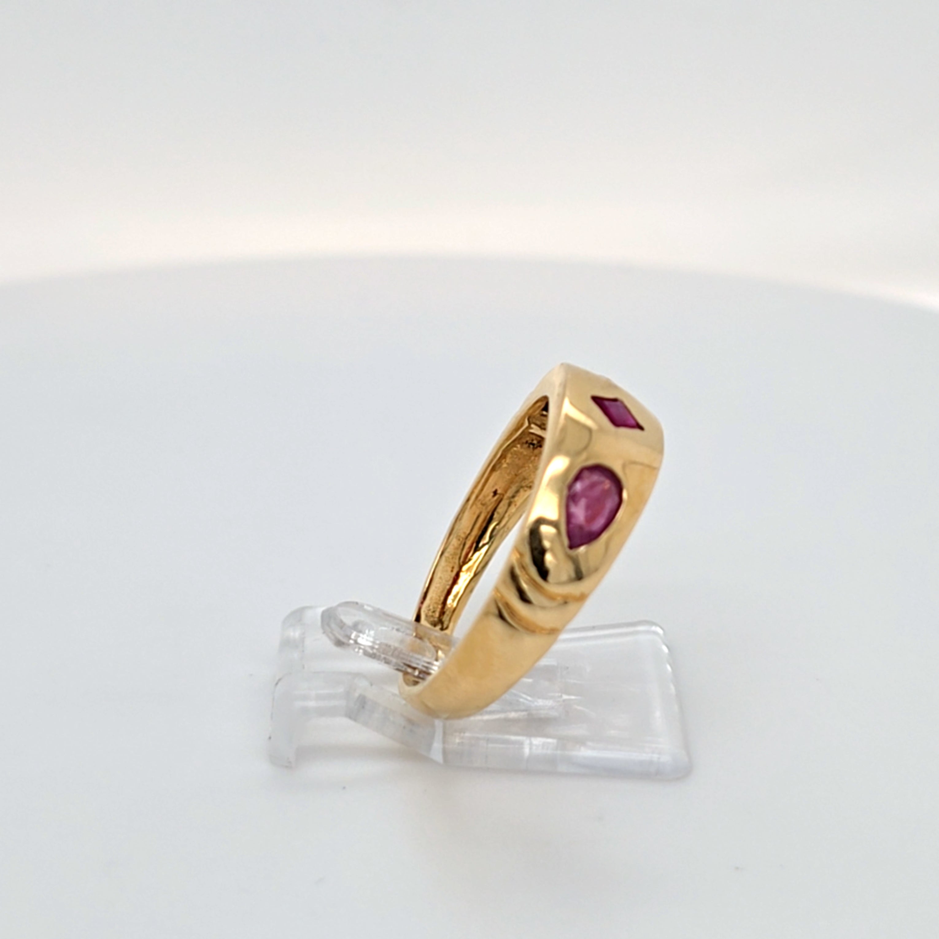 Ring Gelb Gold 750 Schmuckstein Rot Damen Geschenk