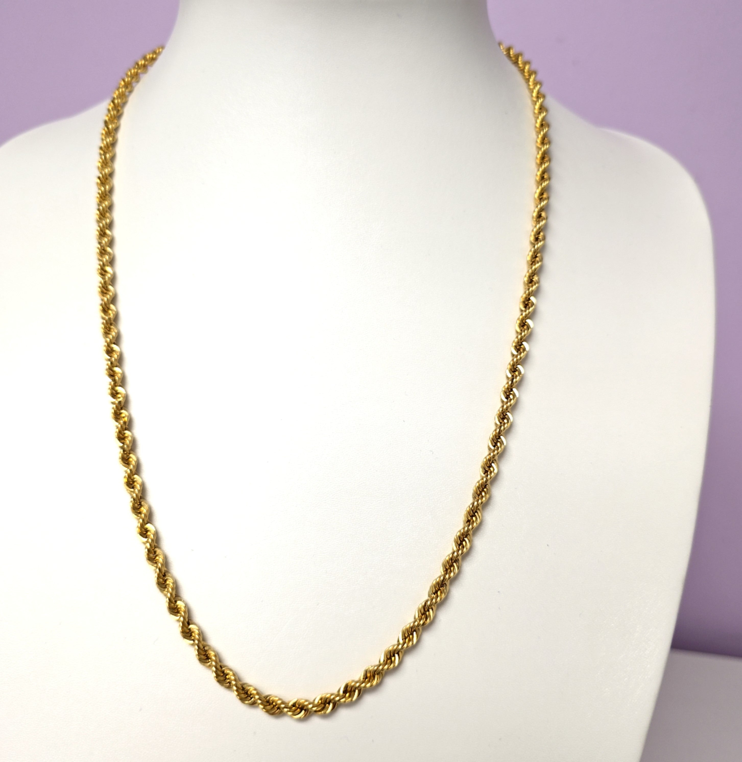 Kordel Kette Gelb Gold 585 Unisex Schmuck Geschenk