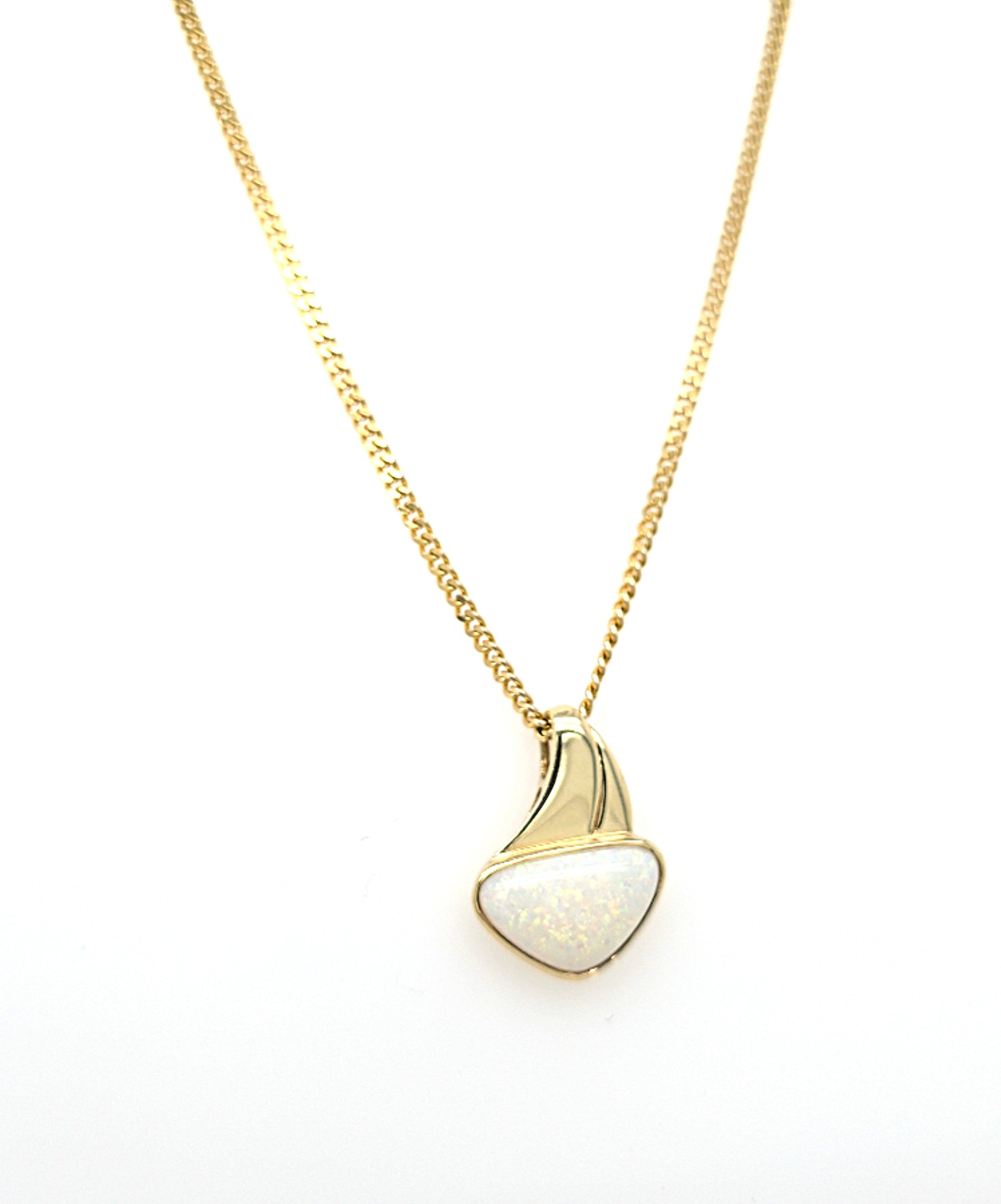 Collier Kette Gold 585 14 kt Opal Damen Geschenk Schmuck
