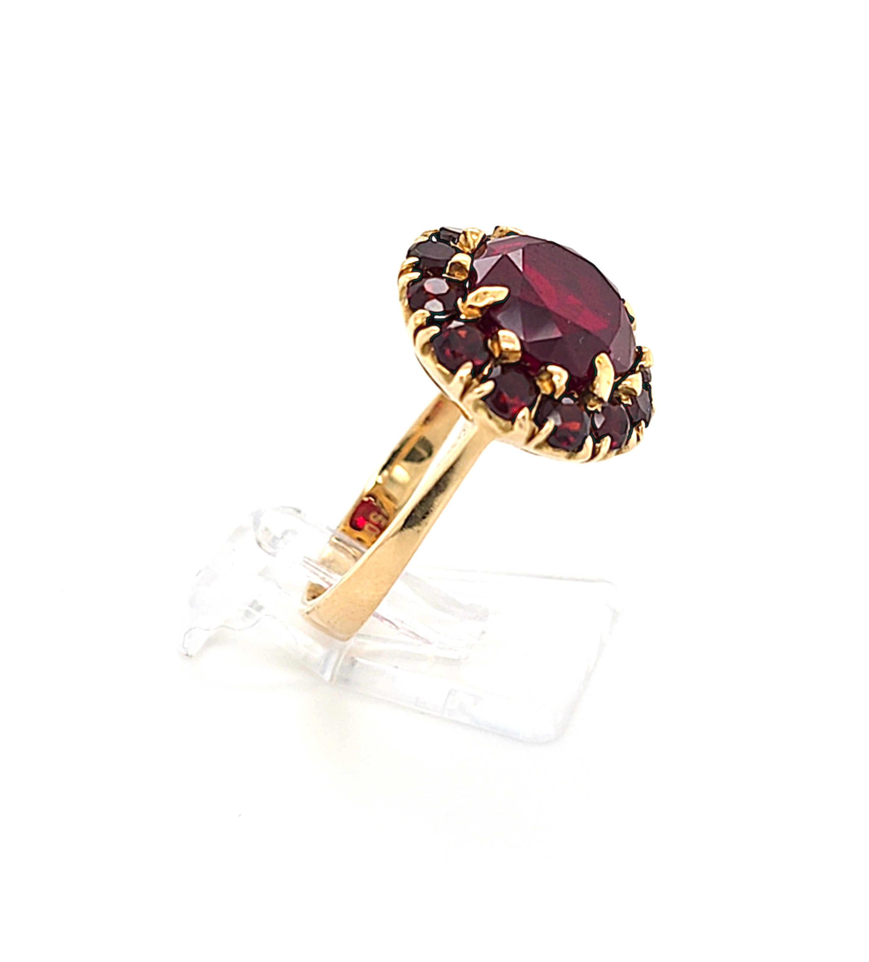 Ring Gold 750 18 kt  Granaten Damen