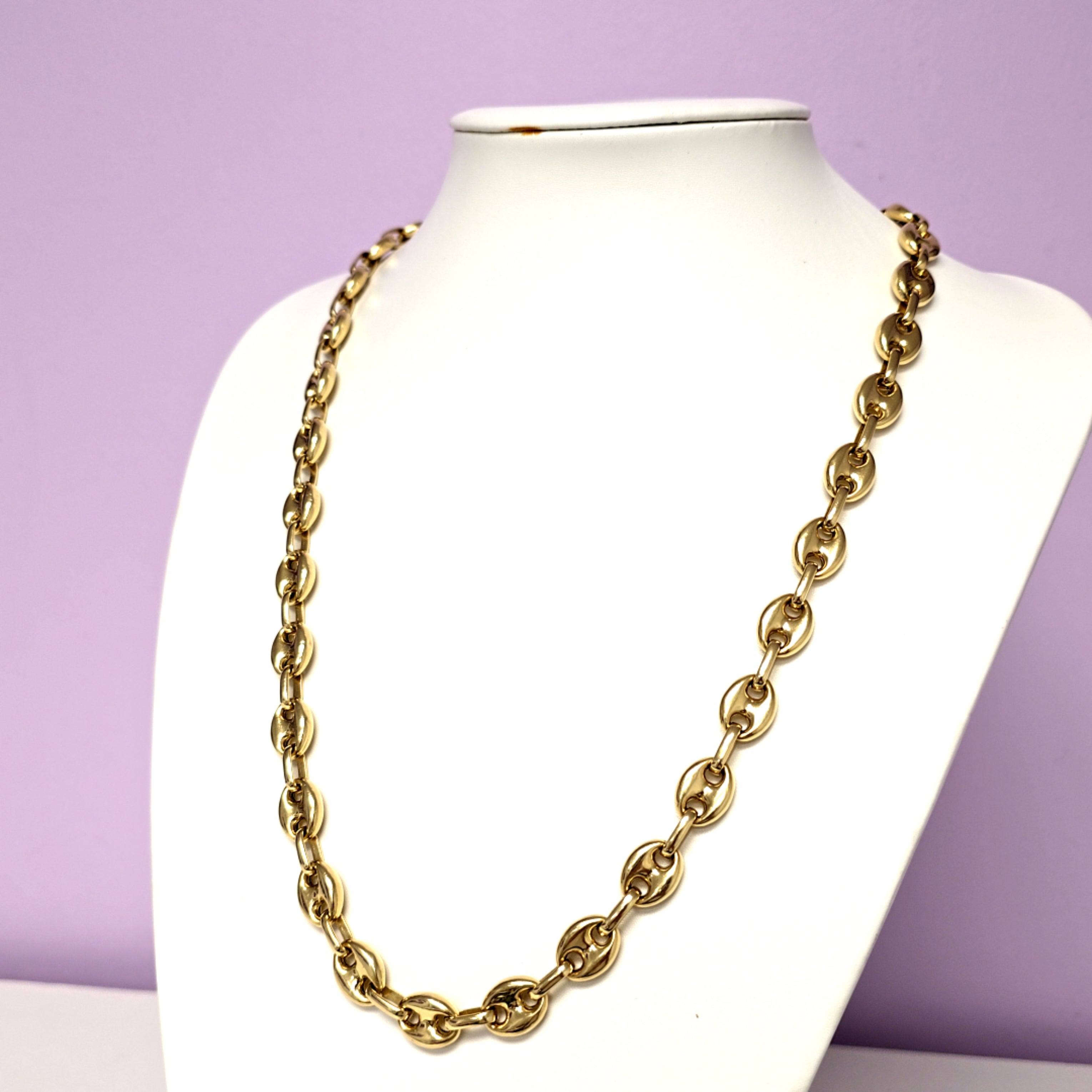 Kette Kaffee Bohne Gelb Gold 585 Unisex Schmuck