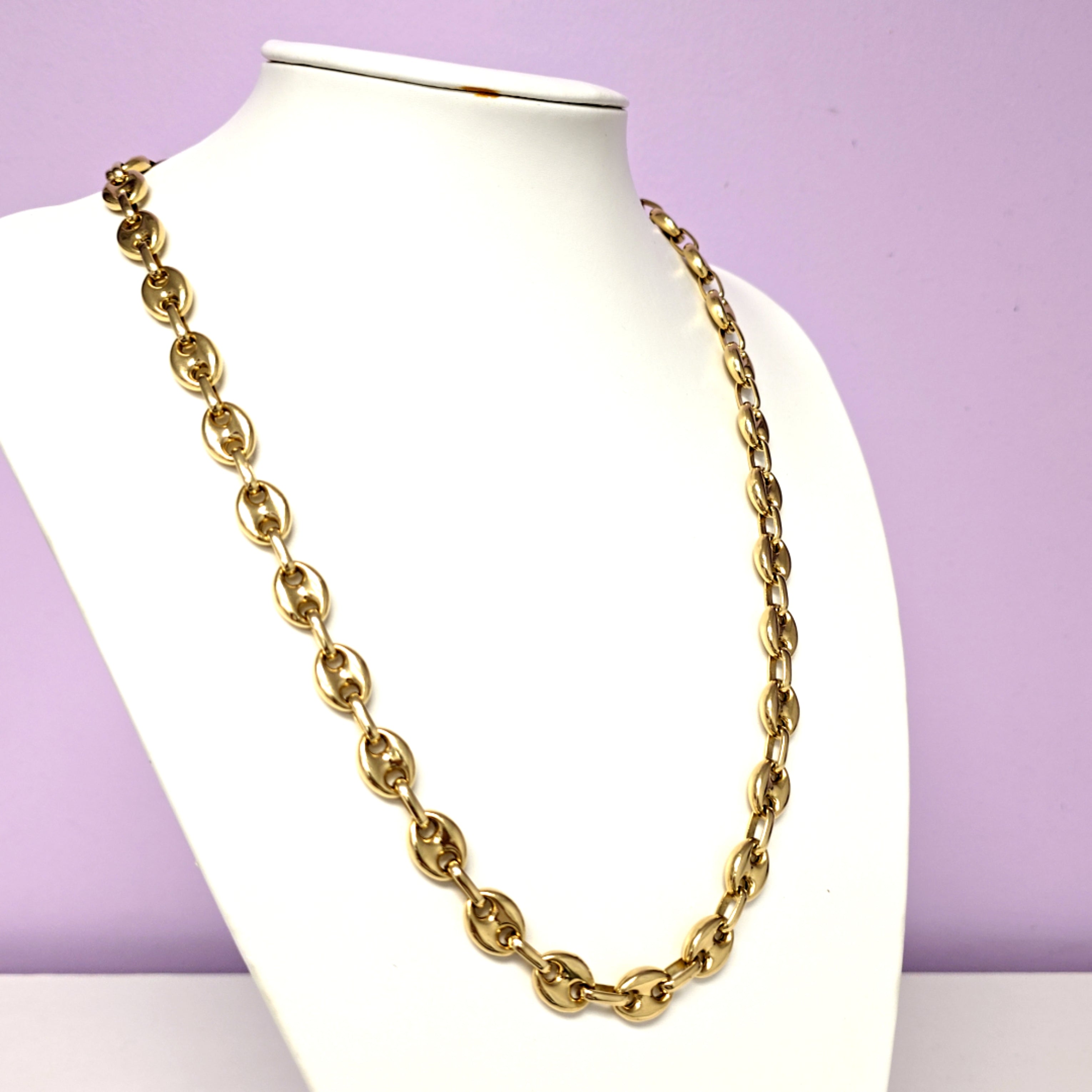 Kette Kaffee Bohne Gelb Gold 585 Unisex Schmuck