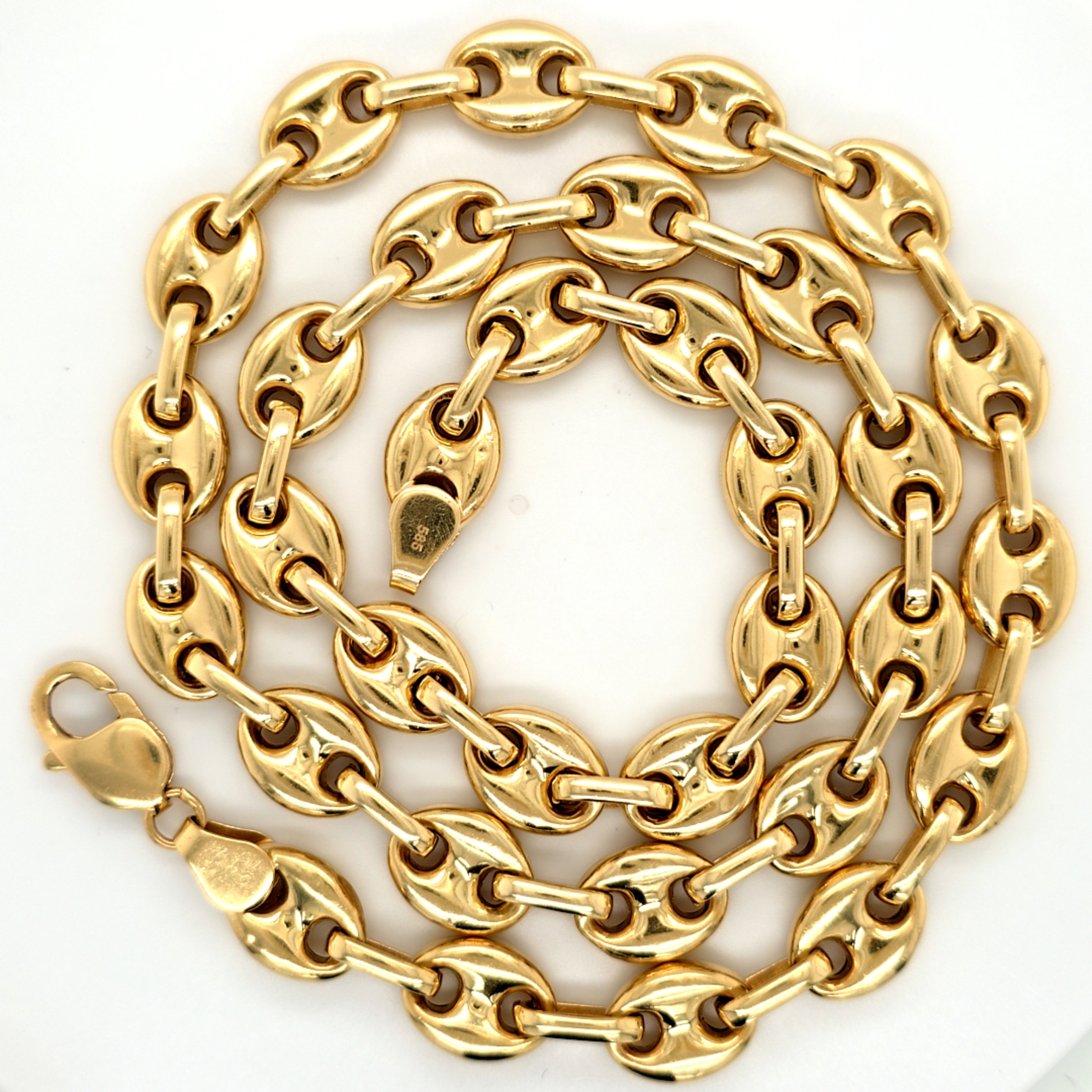 Kette Kaffee Bohne Gelb Gold 585 Unisex Schmuck