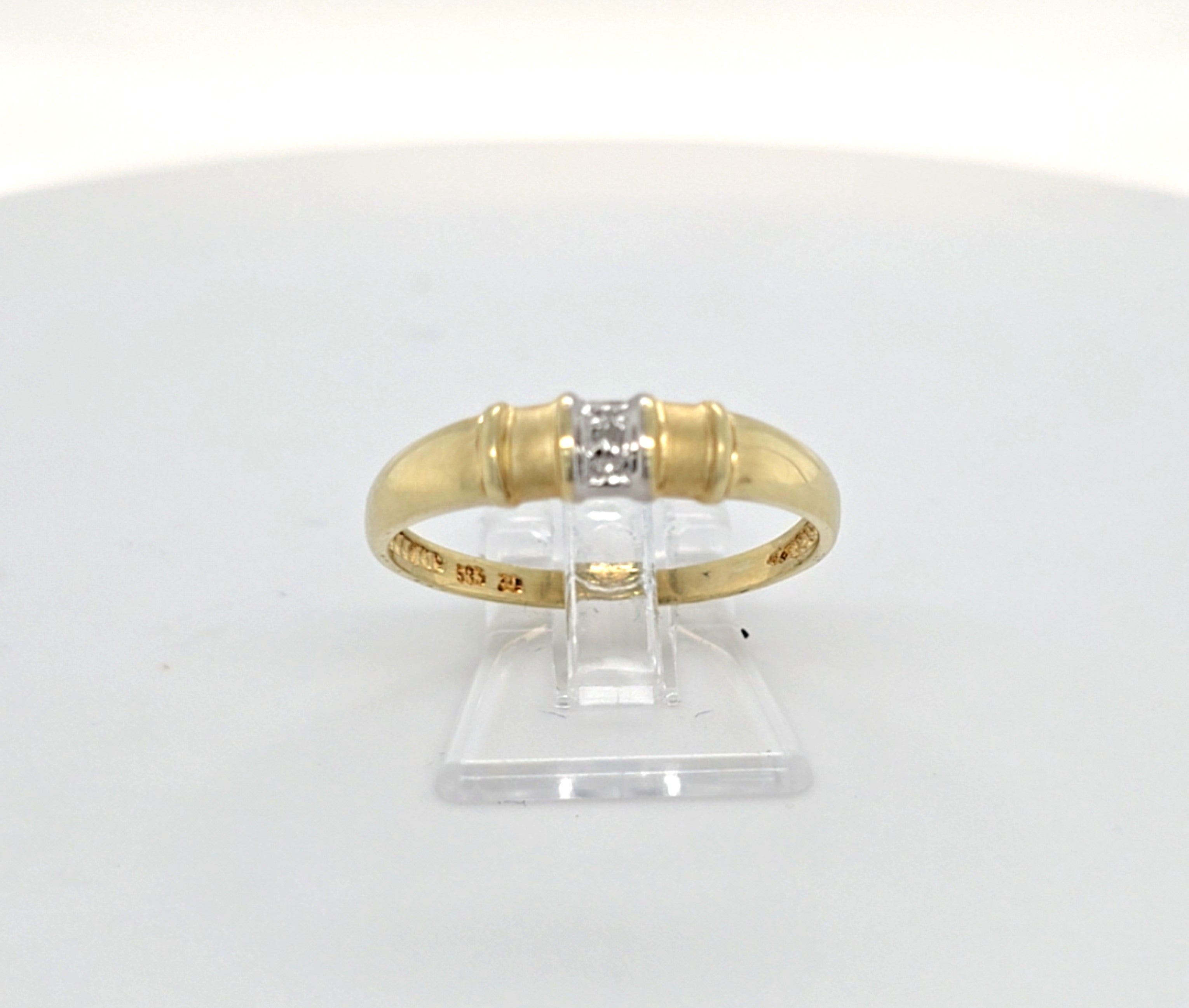 Ring Gelb Weiß Gold 585 Zirkonia Damen