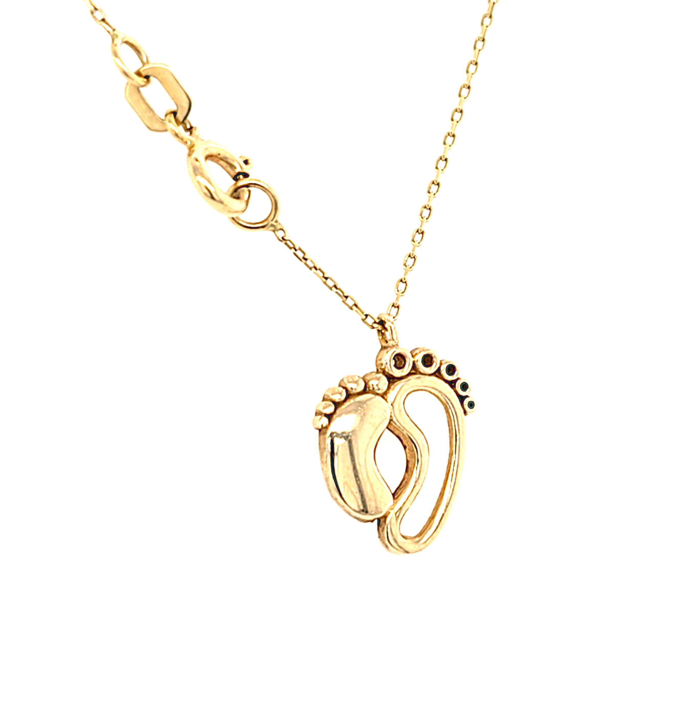 Kette Gold 585 14 kt Anhänger Füße