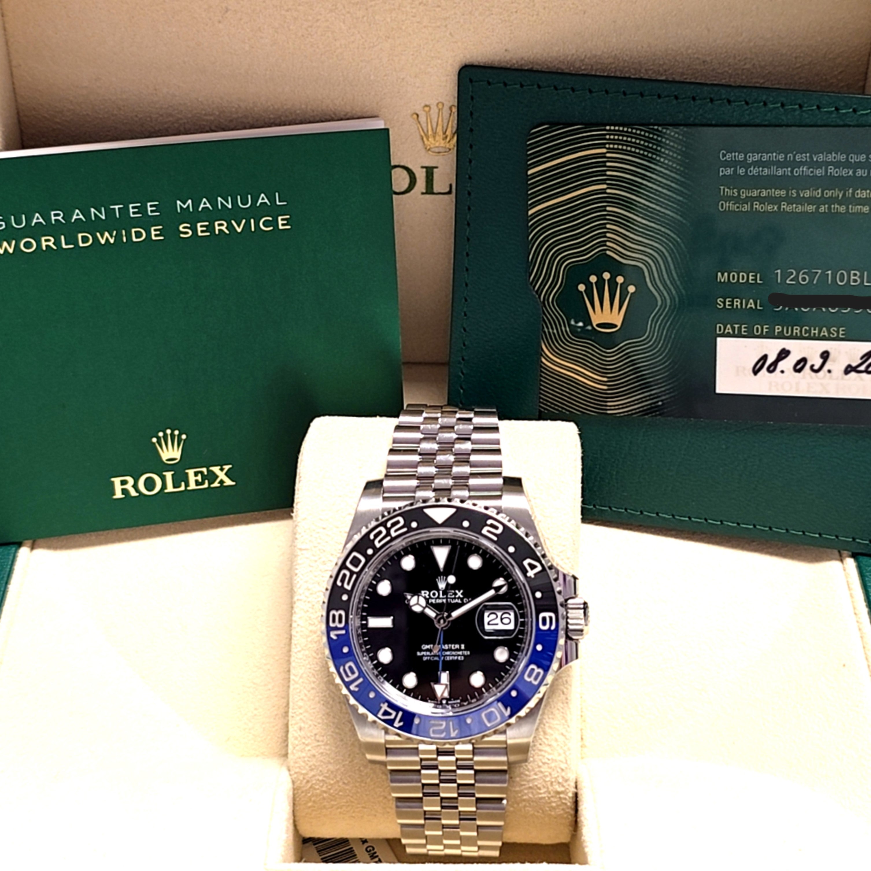 Rolex GMT-Master II Stahl 40 mm Ref.: 126710BLNR Full-Set BJ.2023