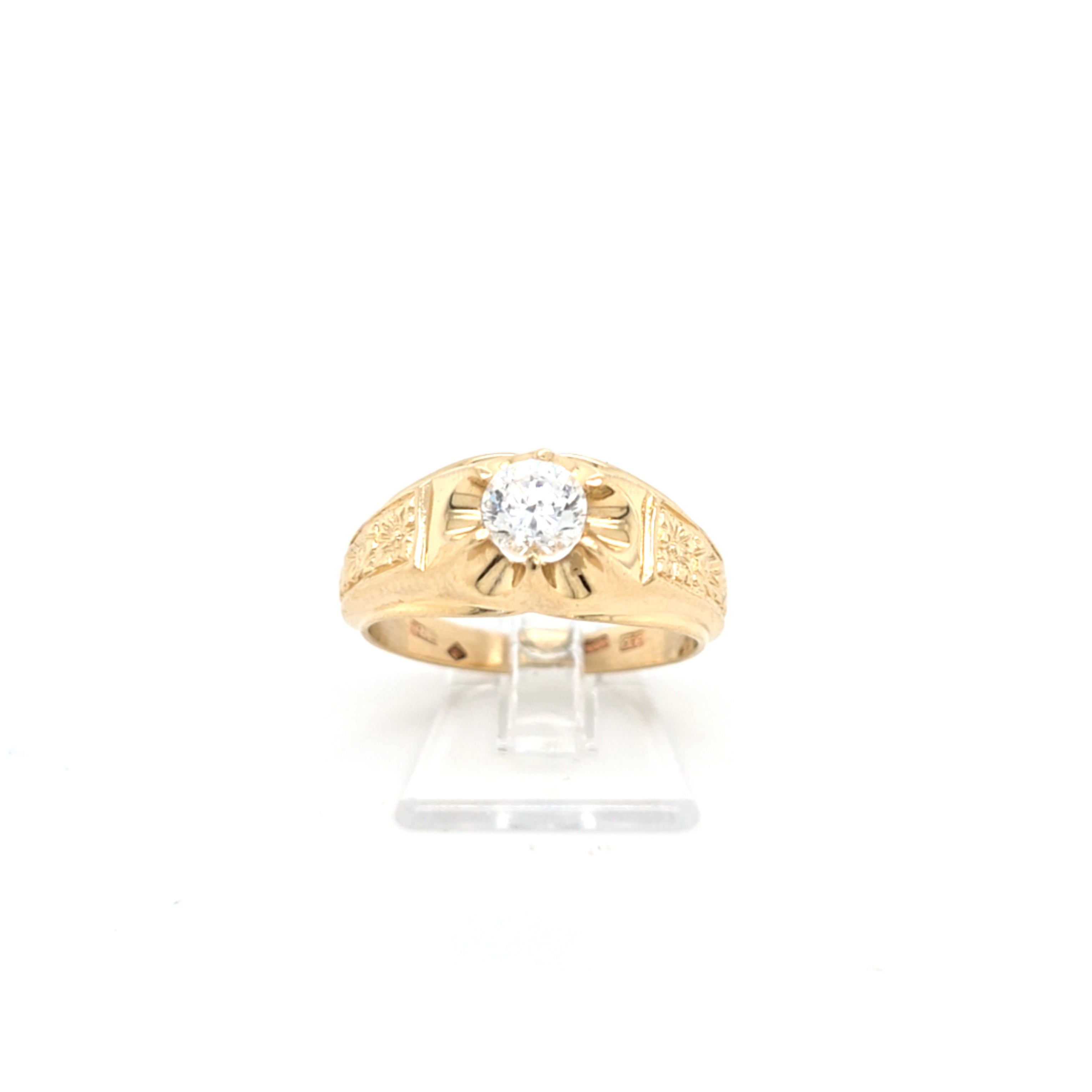 Damen Ring Gelbgold 585  14 kt Zirkonia  *57*