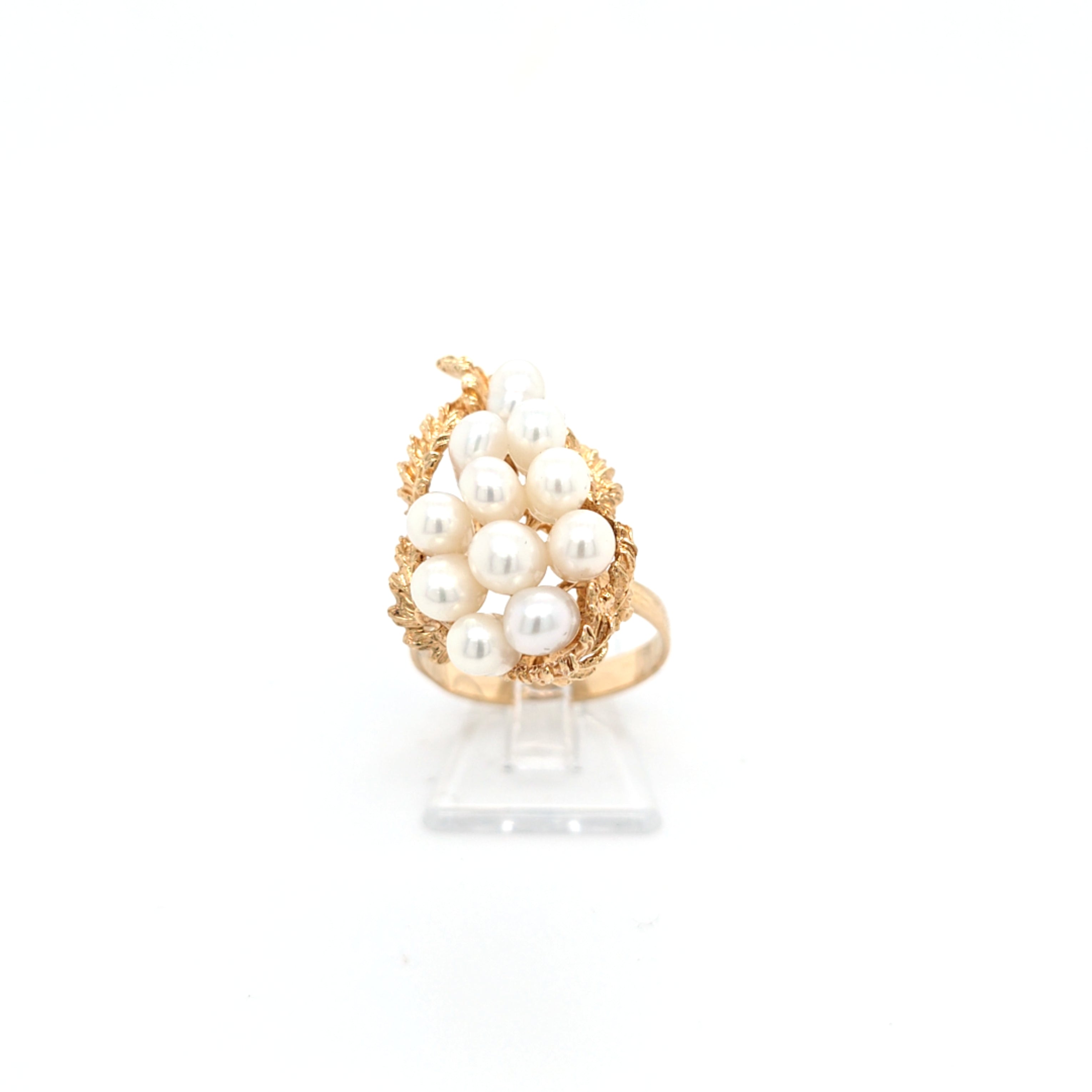 Damen Ring Gelbgold 585 14 kt mit Perlen *55*
