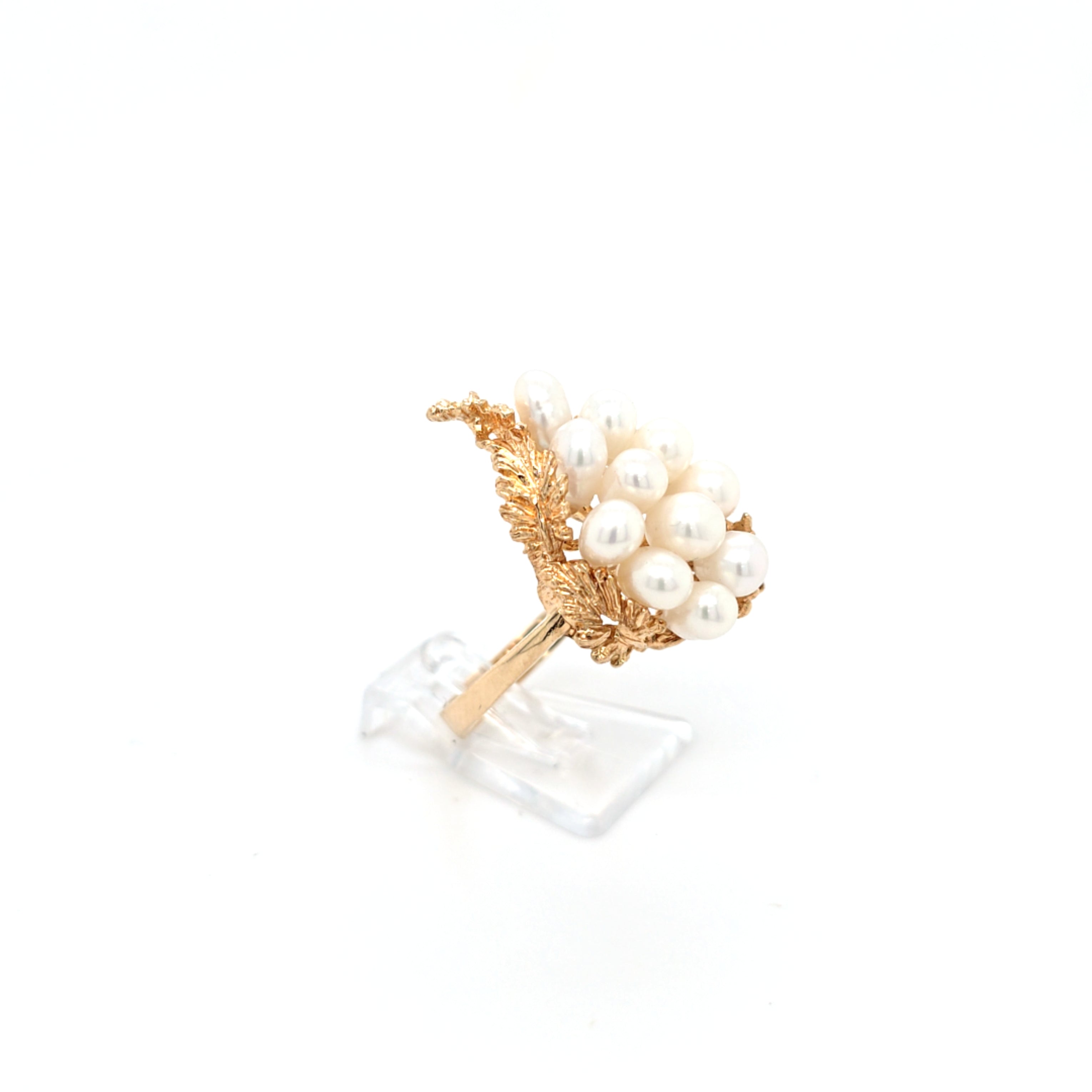 Damen Ring Gelbgold 585 14 kt mit Perlen *55*