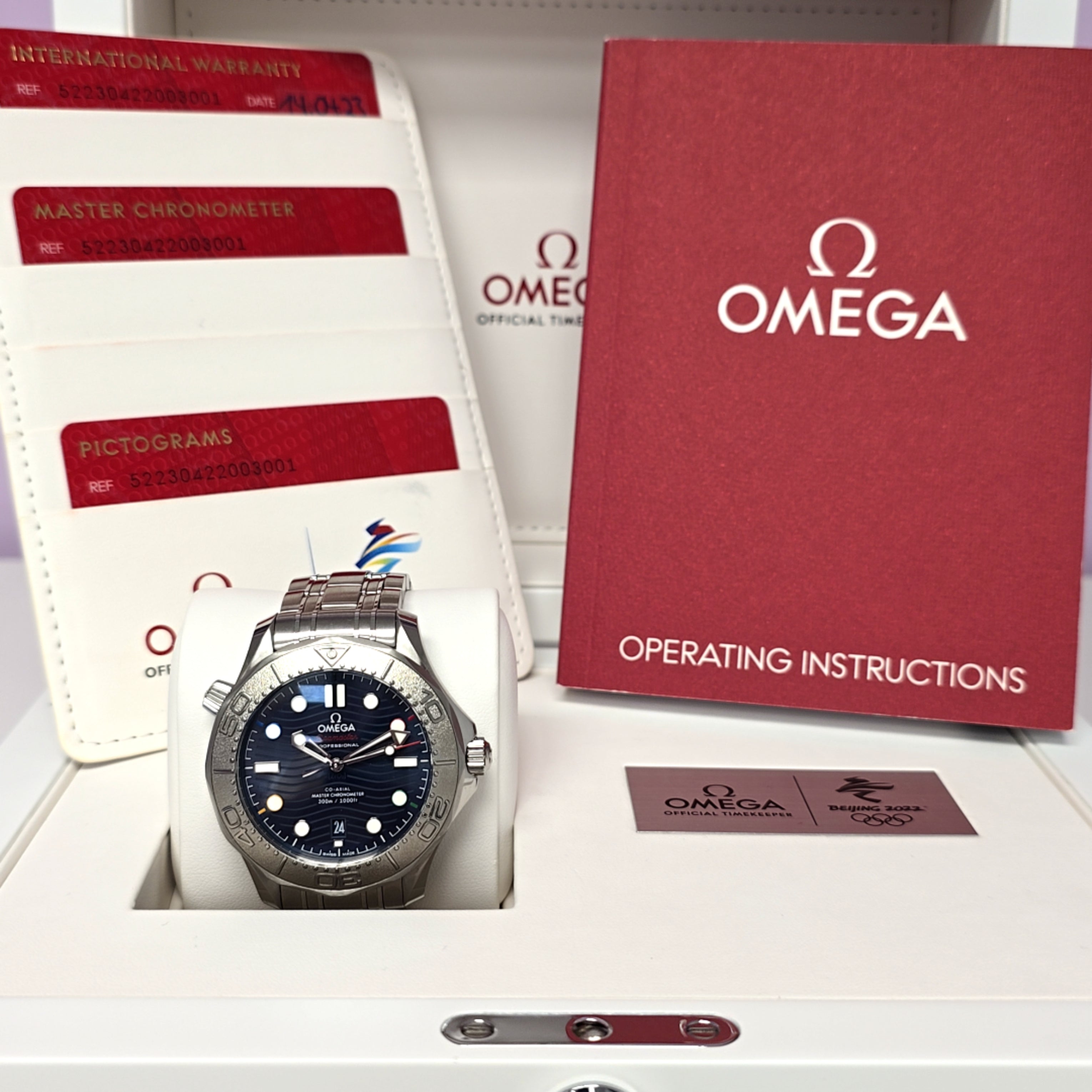 Omega Seamaster Beijing 2022 Full-Set Unisex Stahl 42 mm BJ. 2023
