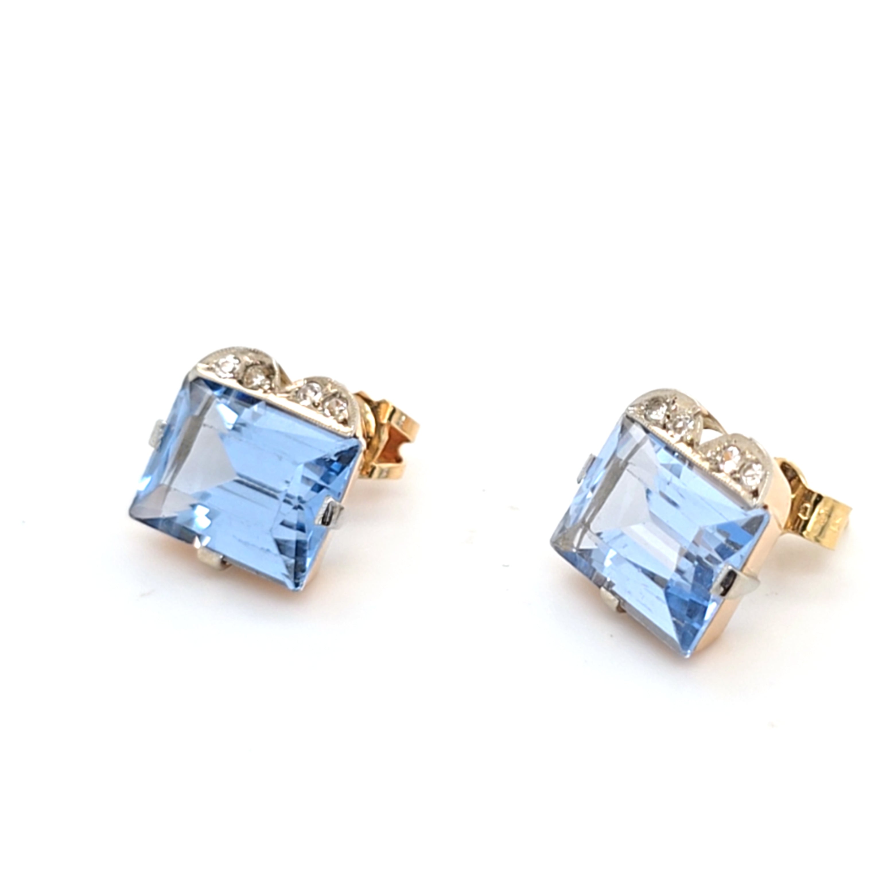 Ohrringe Stecker  Gold Zirkonia hellblauen Schmuckstein Damen 215413