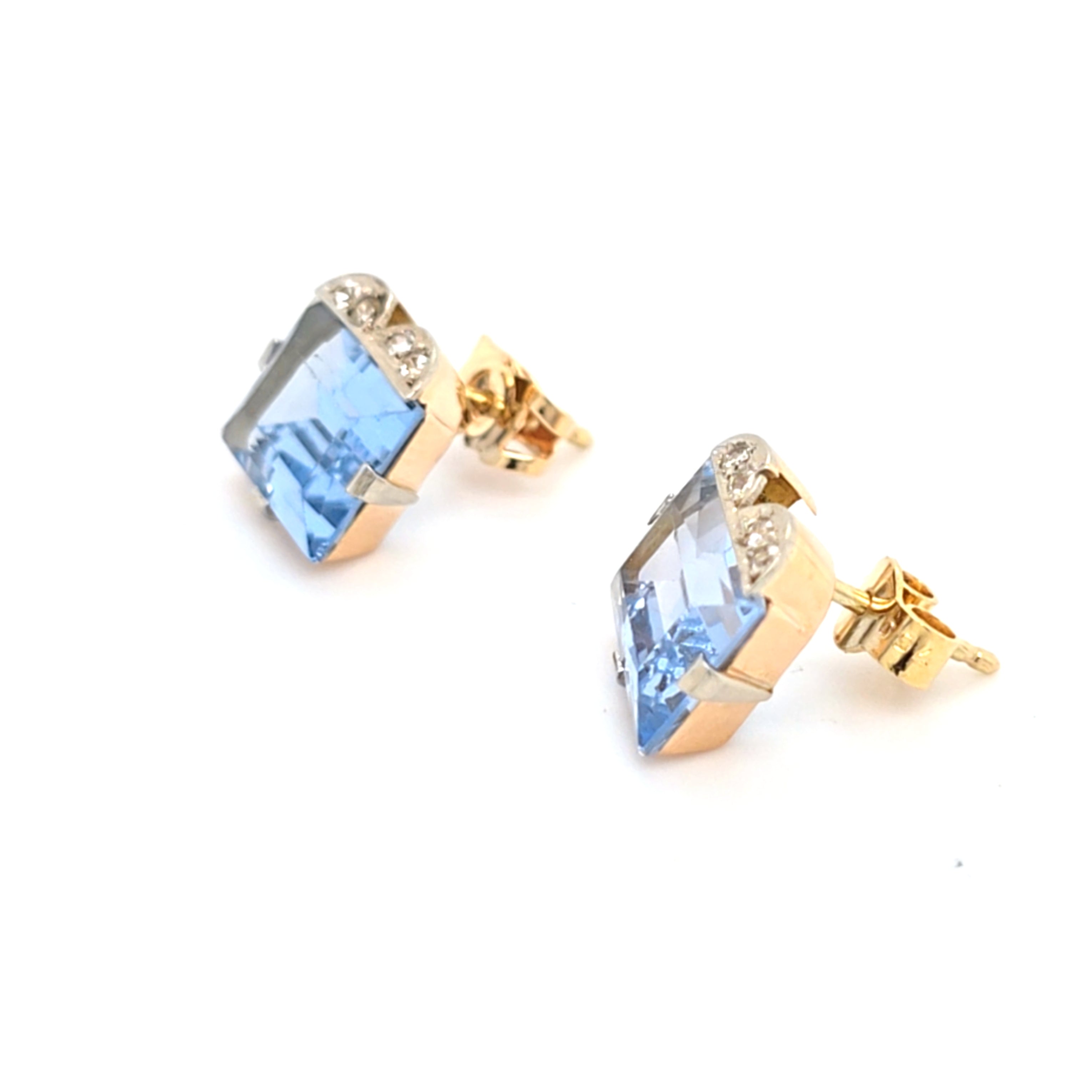 Ohrringe Stecker  Gold Zirkonia hellblauen Schmuckstein Damen 215413