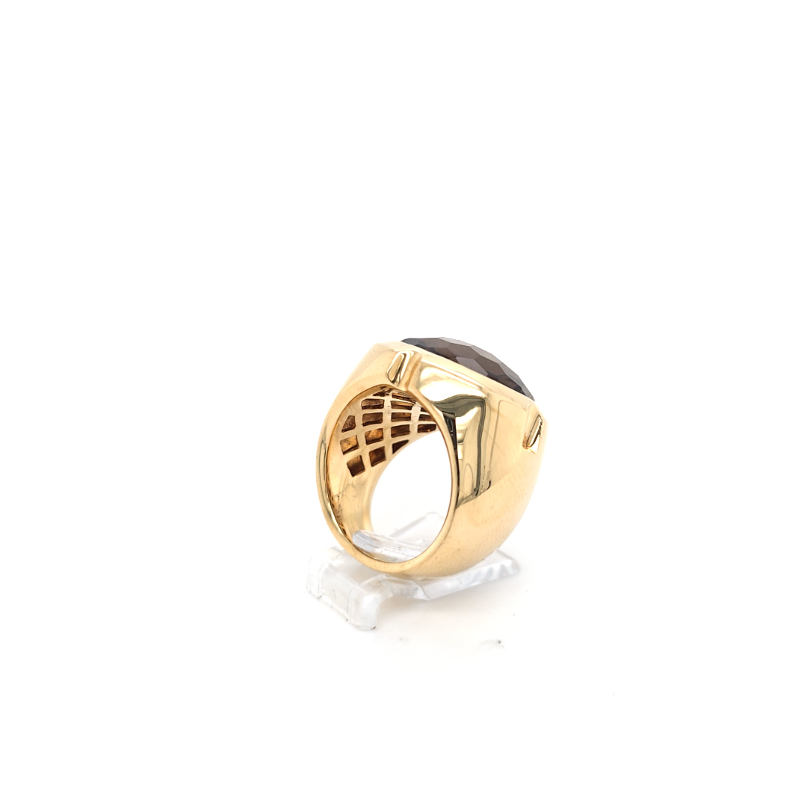 Jette Joop Ring Gelbgold 750/18kt. Unisex Schmuckstein braun *55*