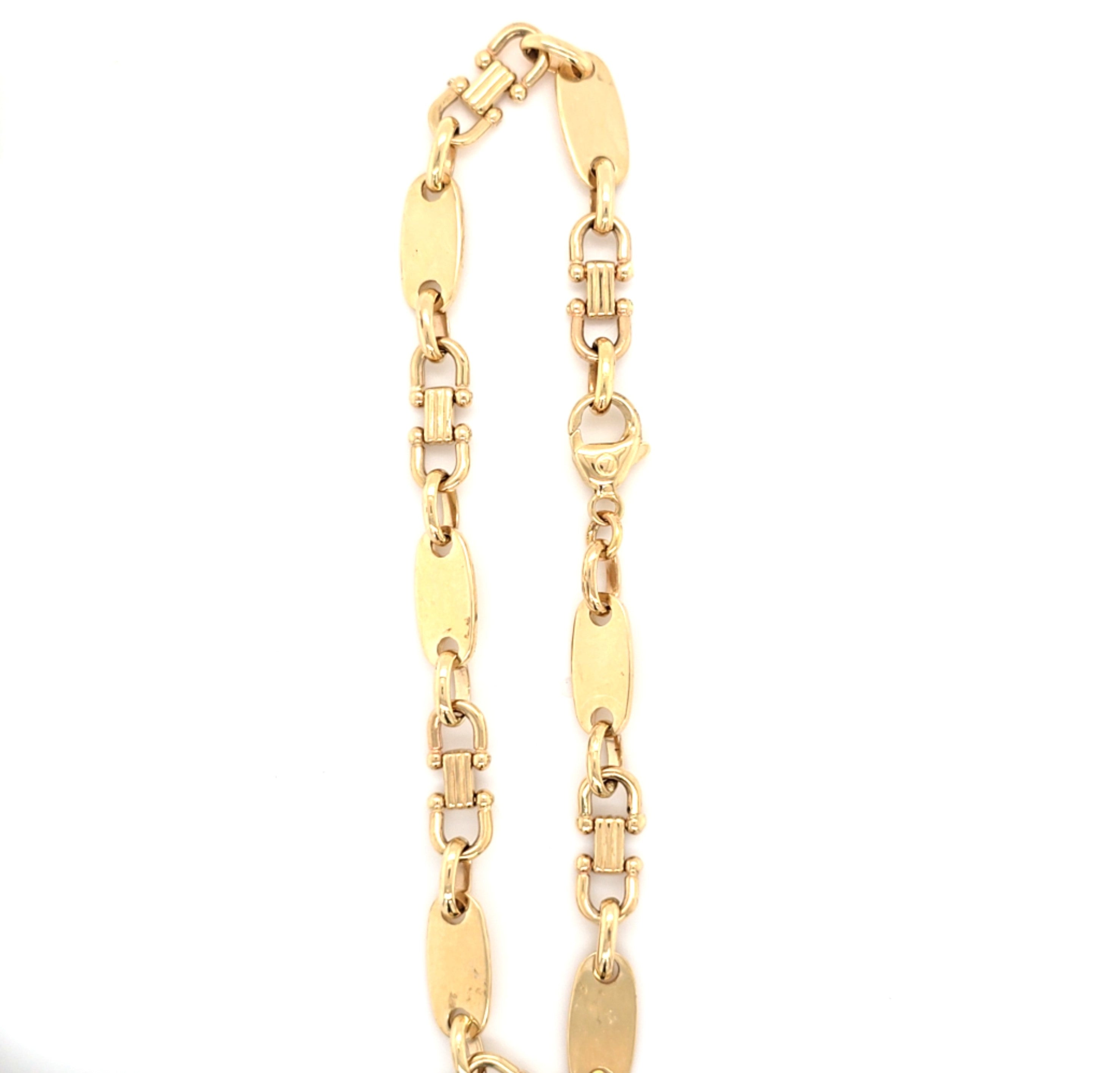 Armband  Gelb Gold 585 14 kt  Platte Steigbügel L:22 Schmuck