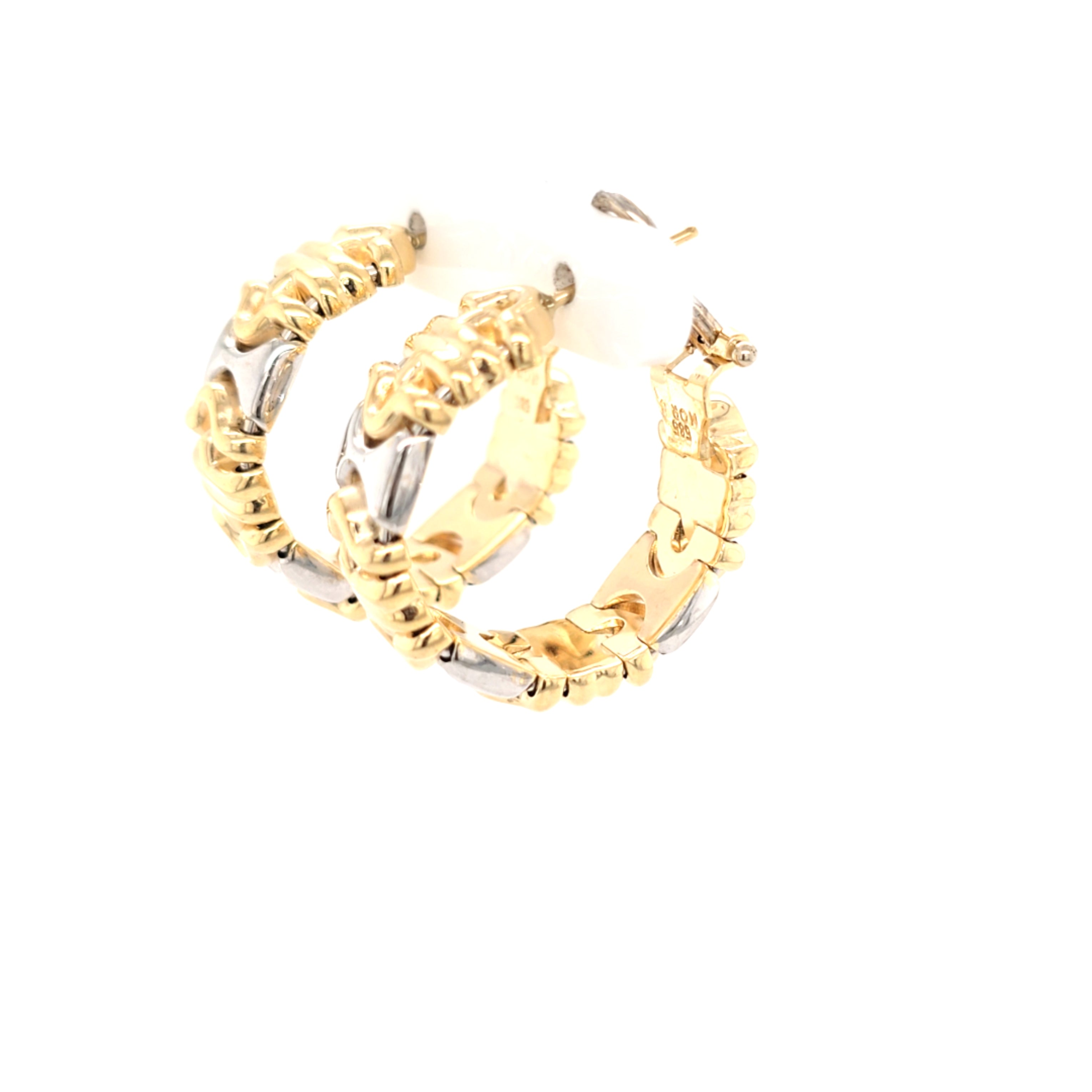 Damen Ohrringe Creolen  Gold 585 14 ct Stecker Clip