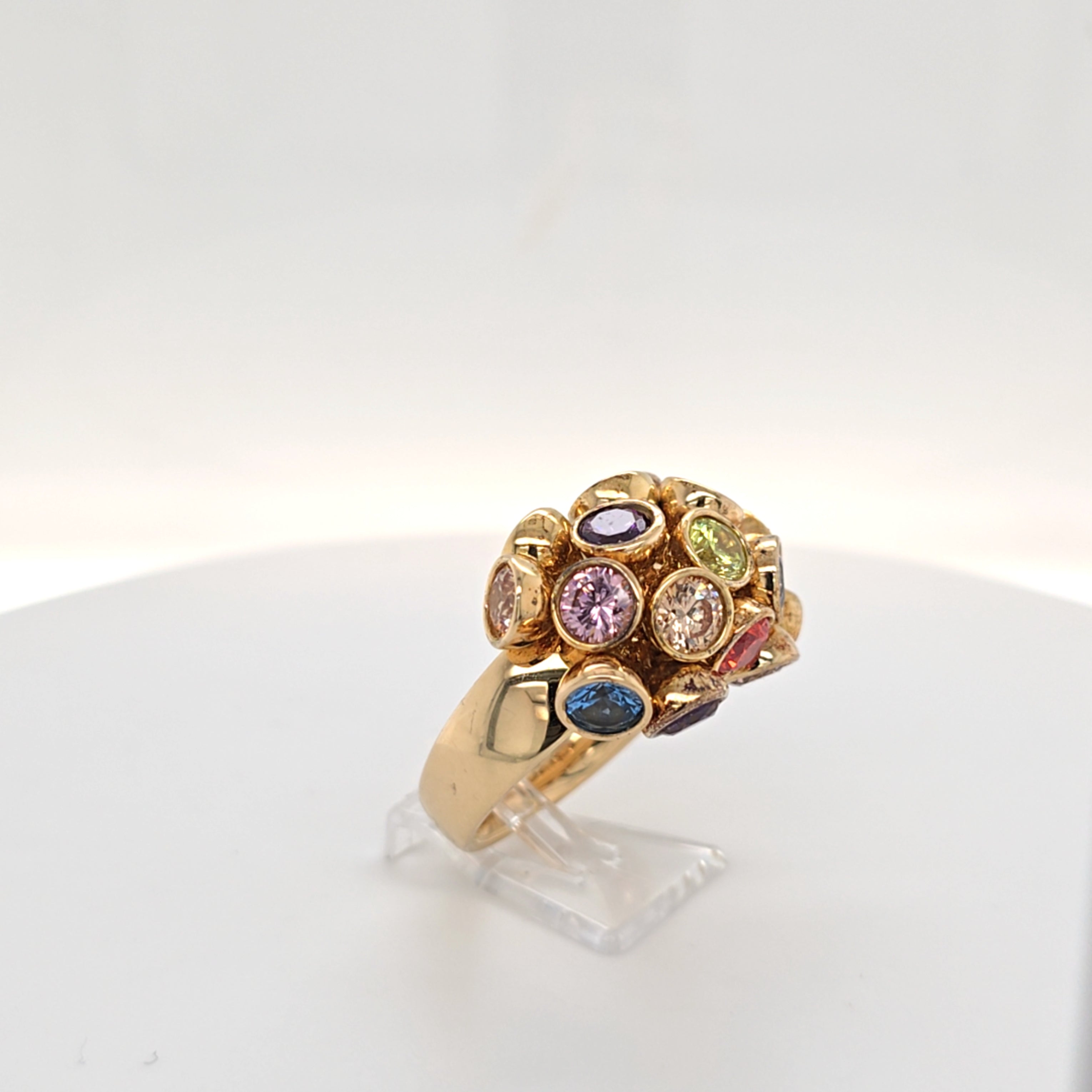 Ring Silber Vergoldet 925 Schmucksteine Bunt Damen Geschenk