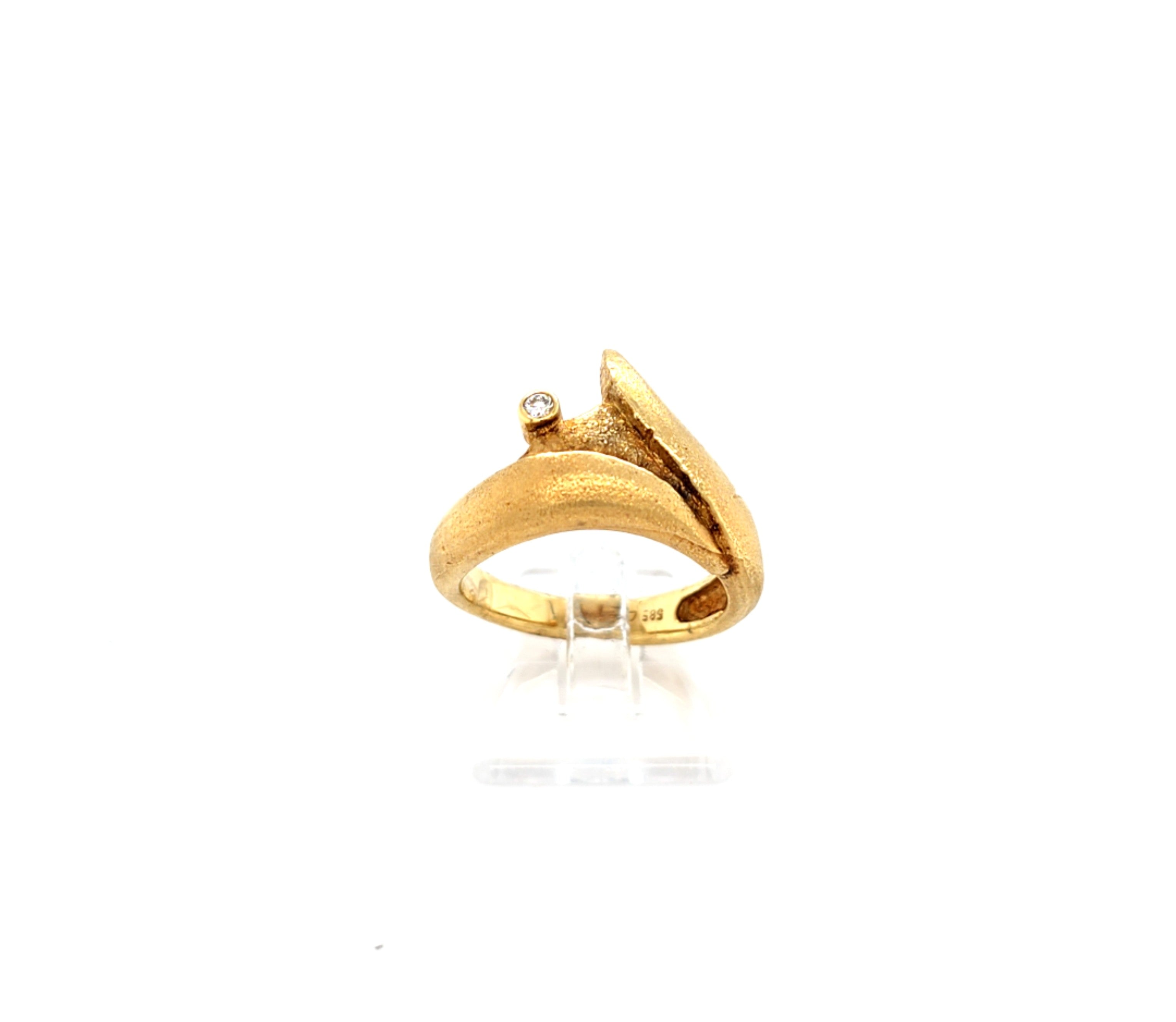 Damenring Gelbgold 585 14kt. 1 Brillant ca. 0,02ct. *54* 207707