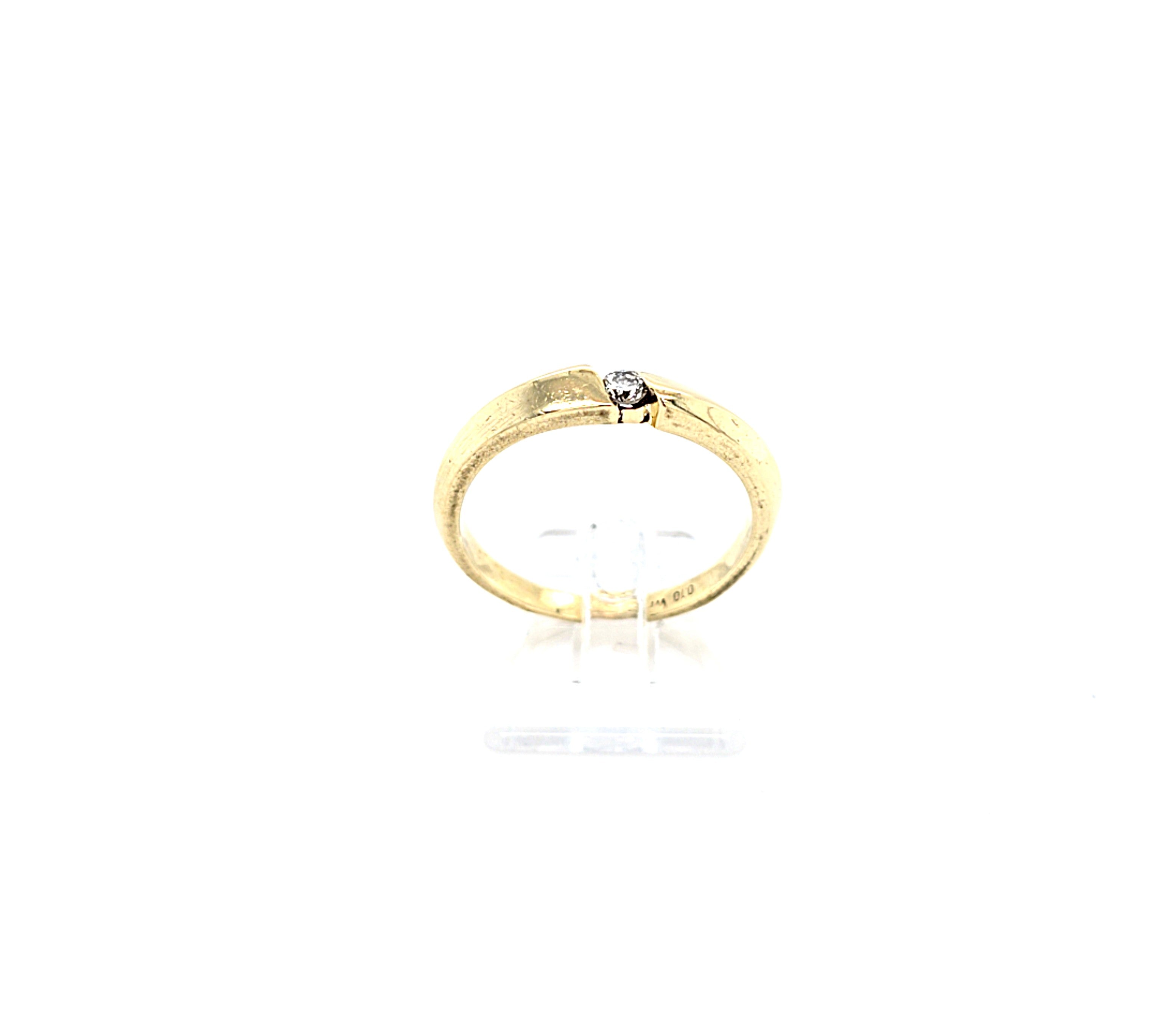 Damenring Gold 585 14kt. 1 Brillant ca. 0,1ct. *59* 212795