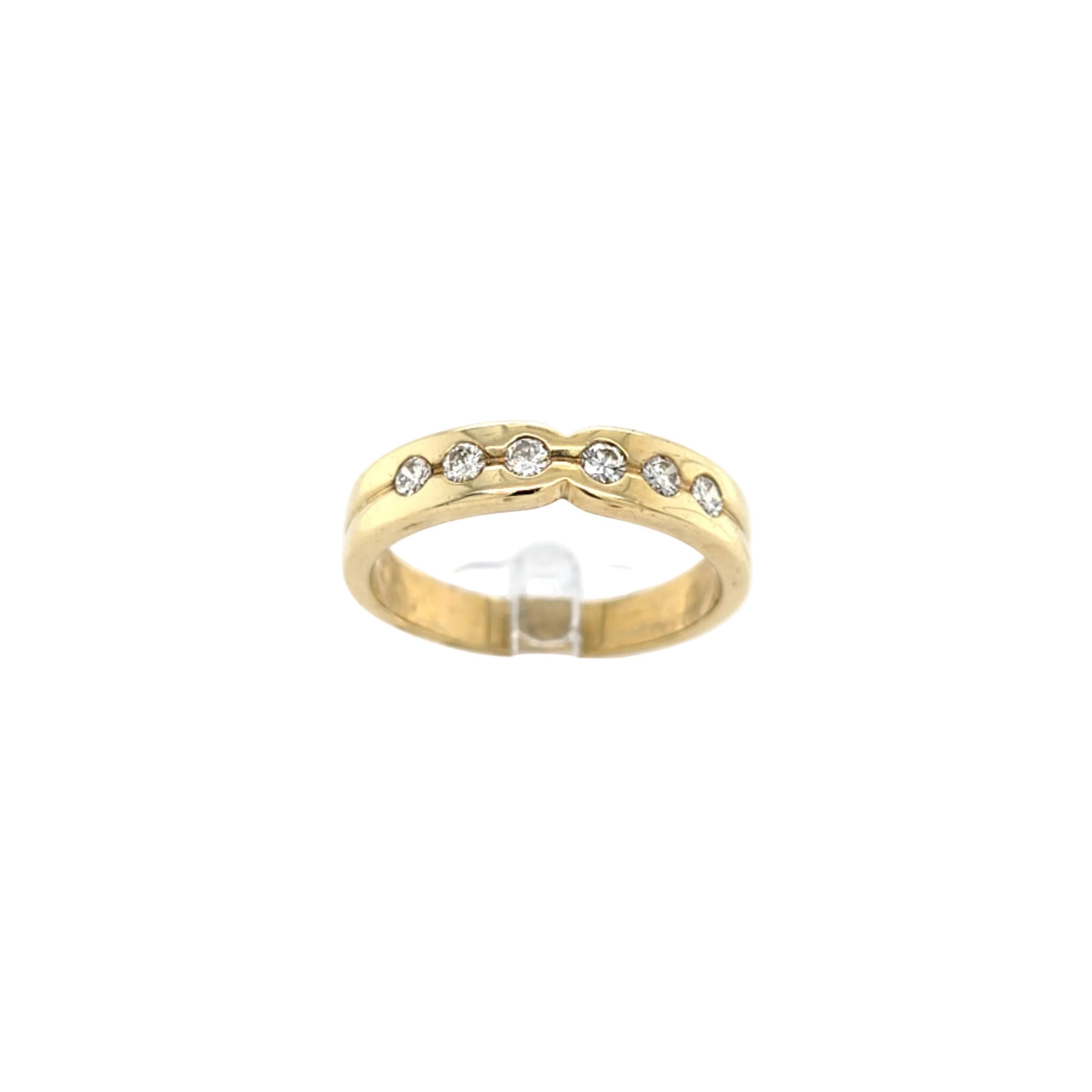 Damenring Gold 585 14kt. 6 Brillanten je ca. 0,05ct. *61*