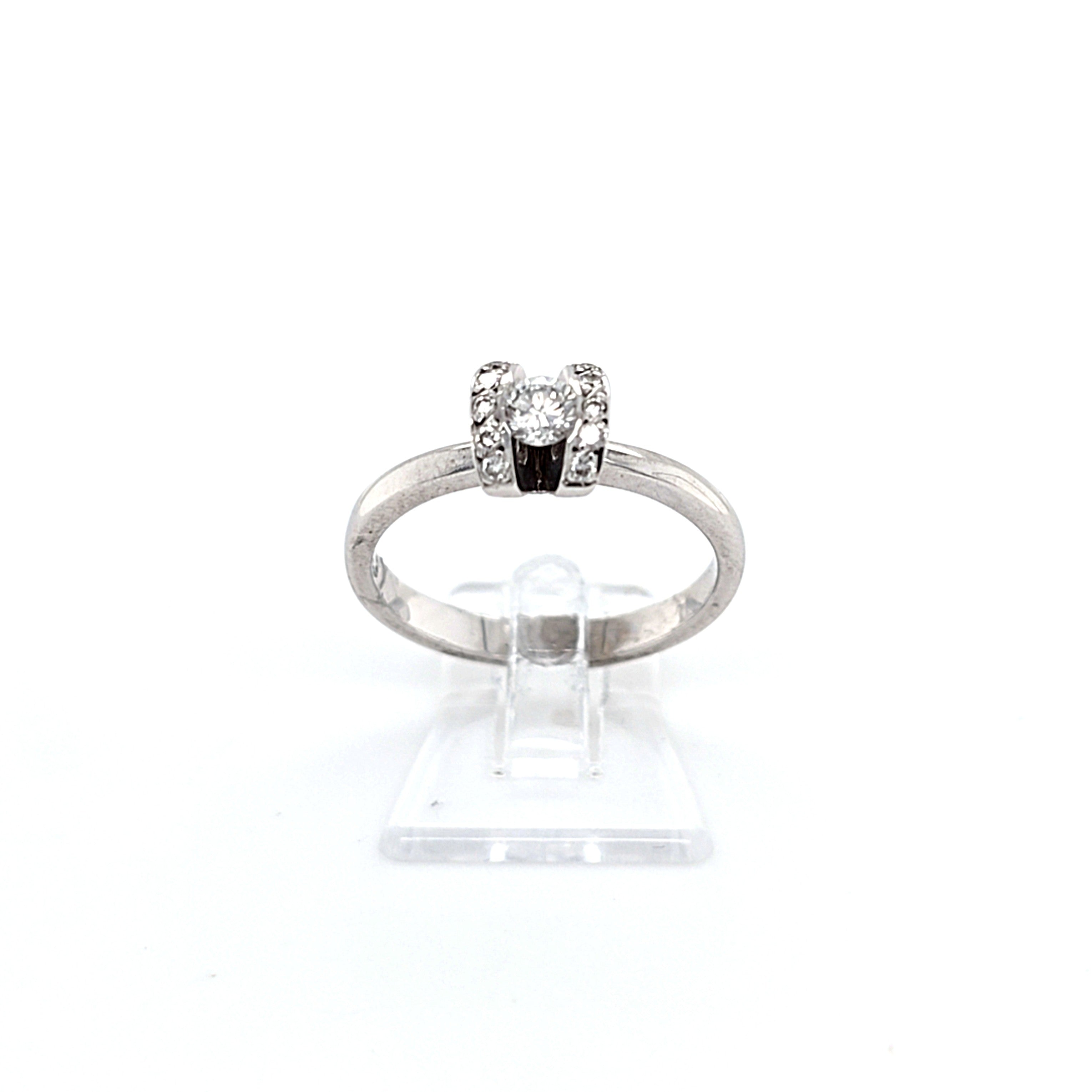 Damenring Gold 750 18kt. 11 Brillanten ca. 0,3ct *56* 162752