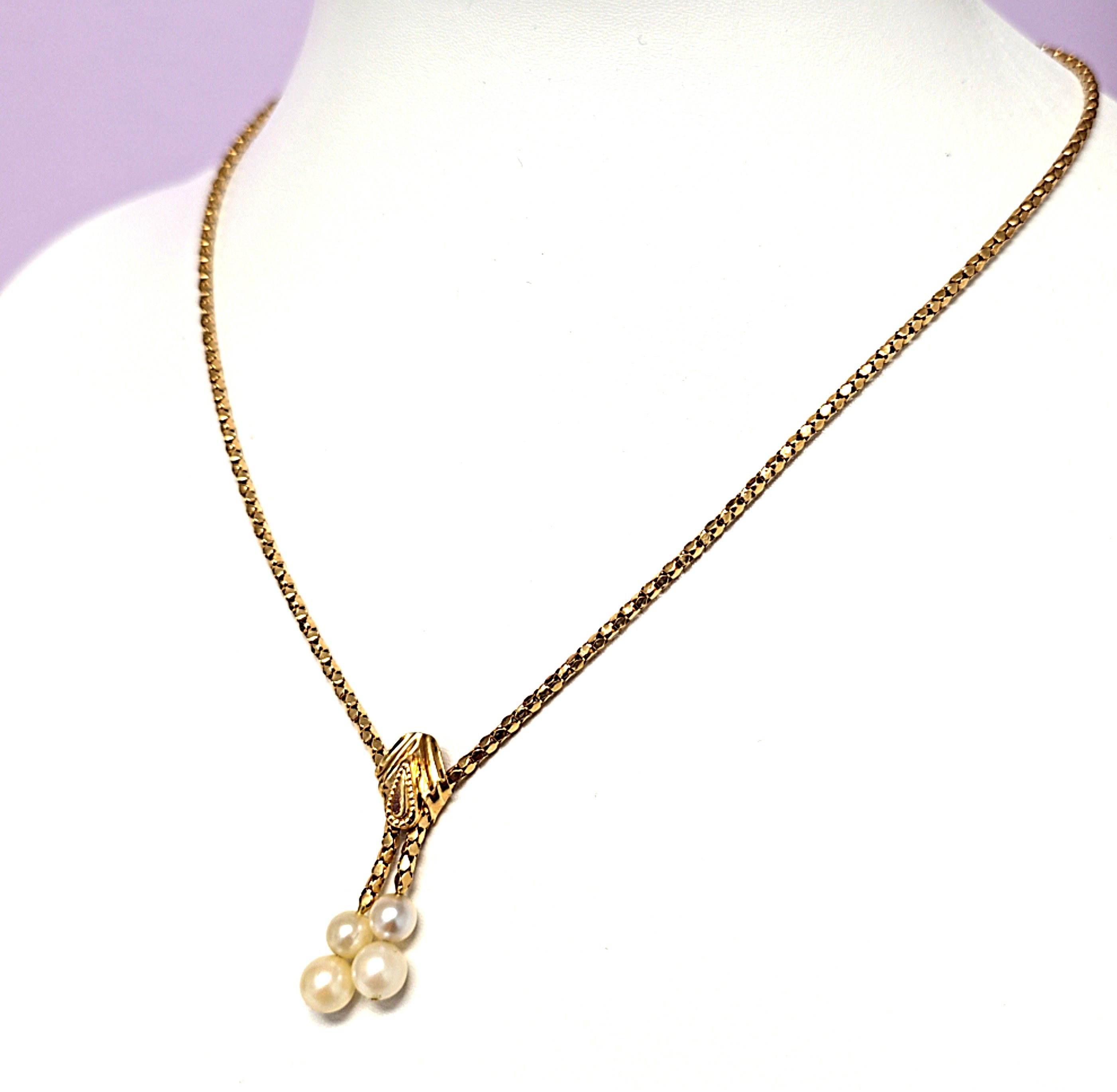 Damenkette Gold 750 18kt. mit Perlen *ca.46cm*