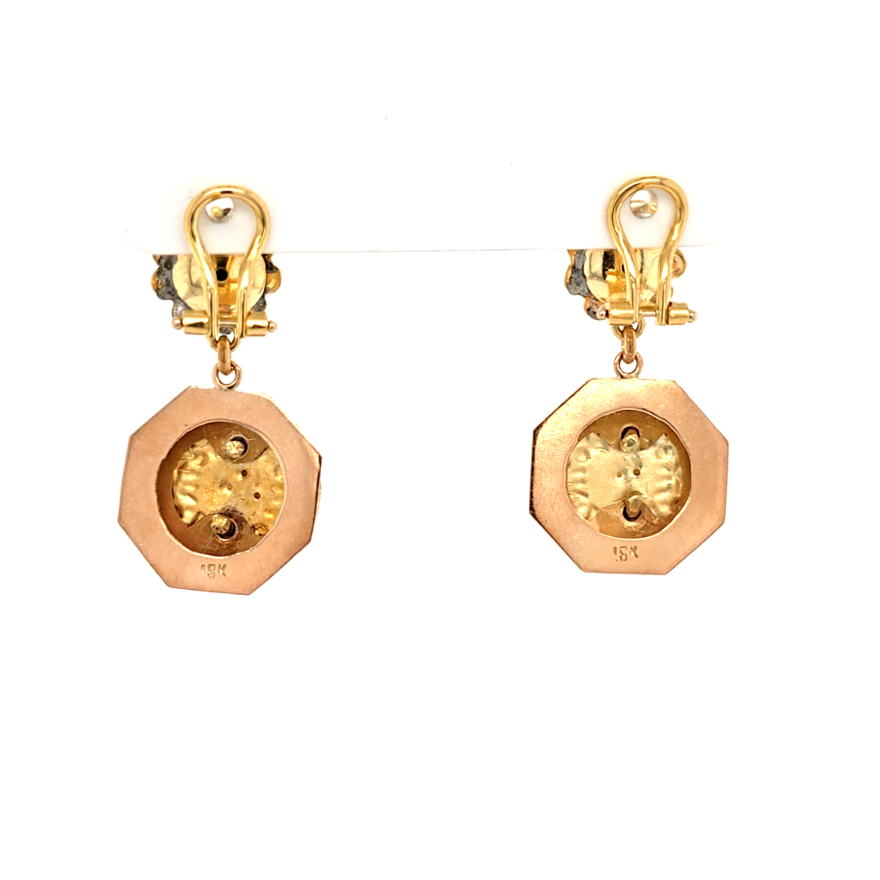 Ohrringe Gold 750 18kt. Aztekenkopf und Sonne 216960