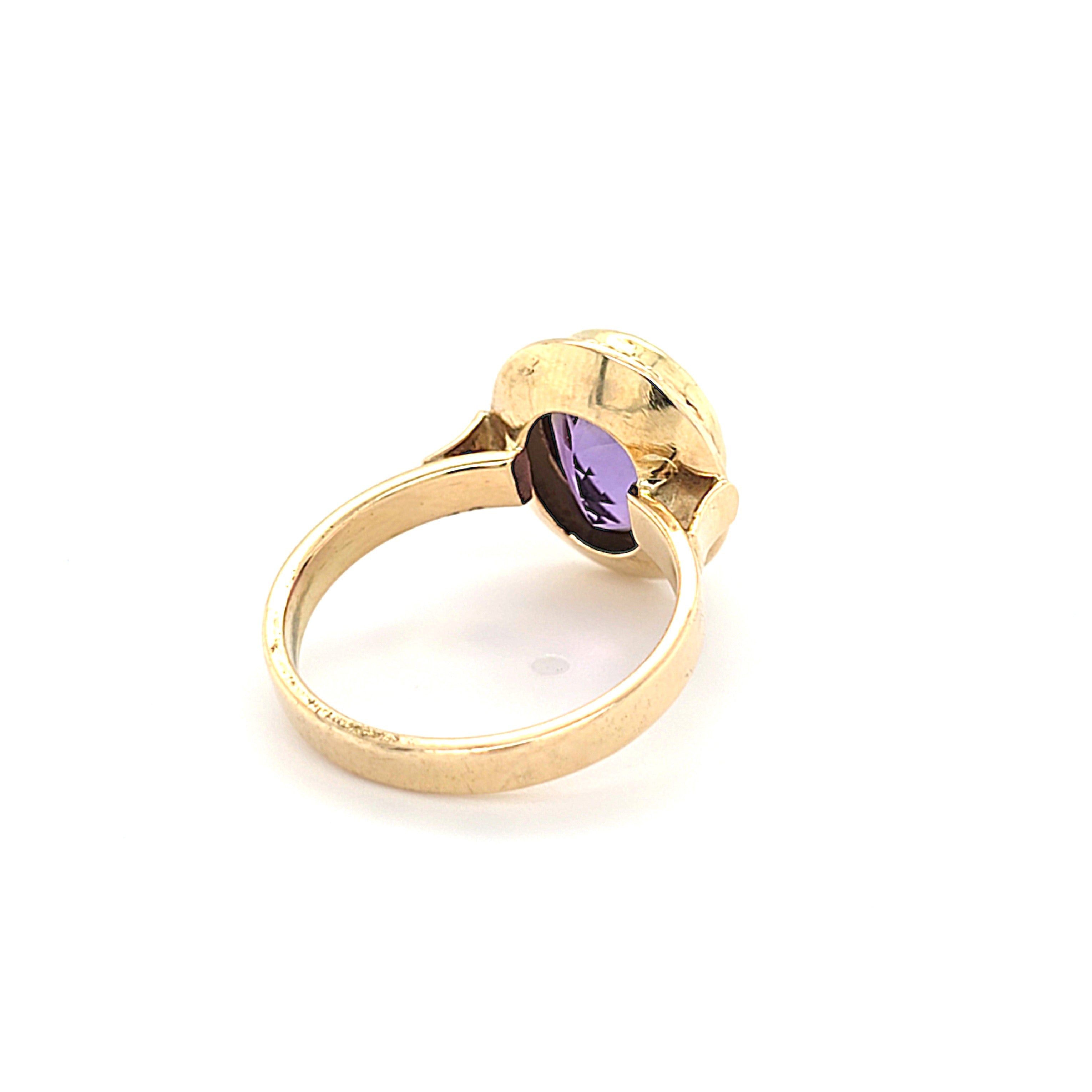 Ring Gold 585 14 kt Schmuckstein Lila Damen