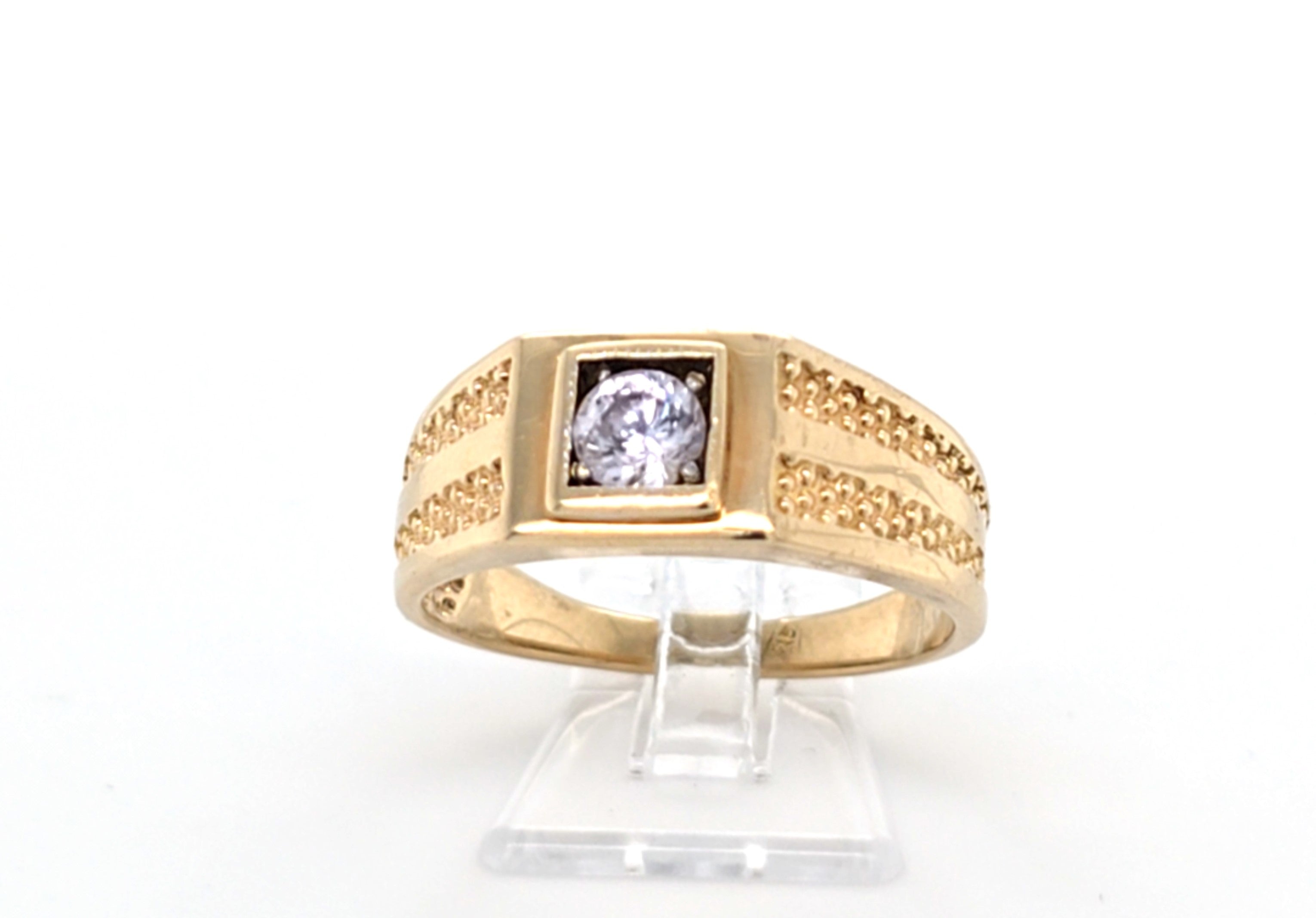 Ring Gelb Gold Zirkonia Unisex Schmuck Geschenk