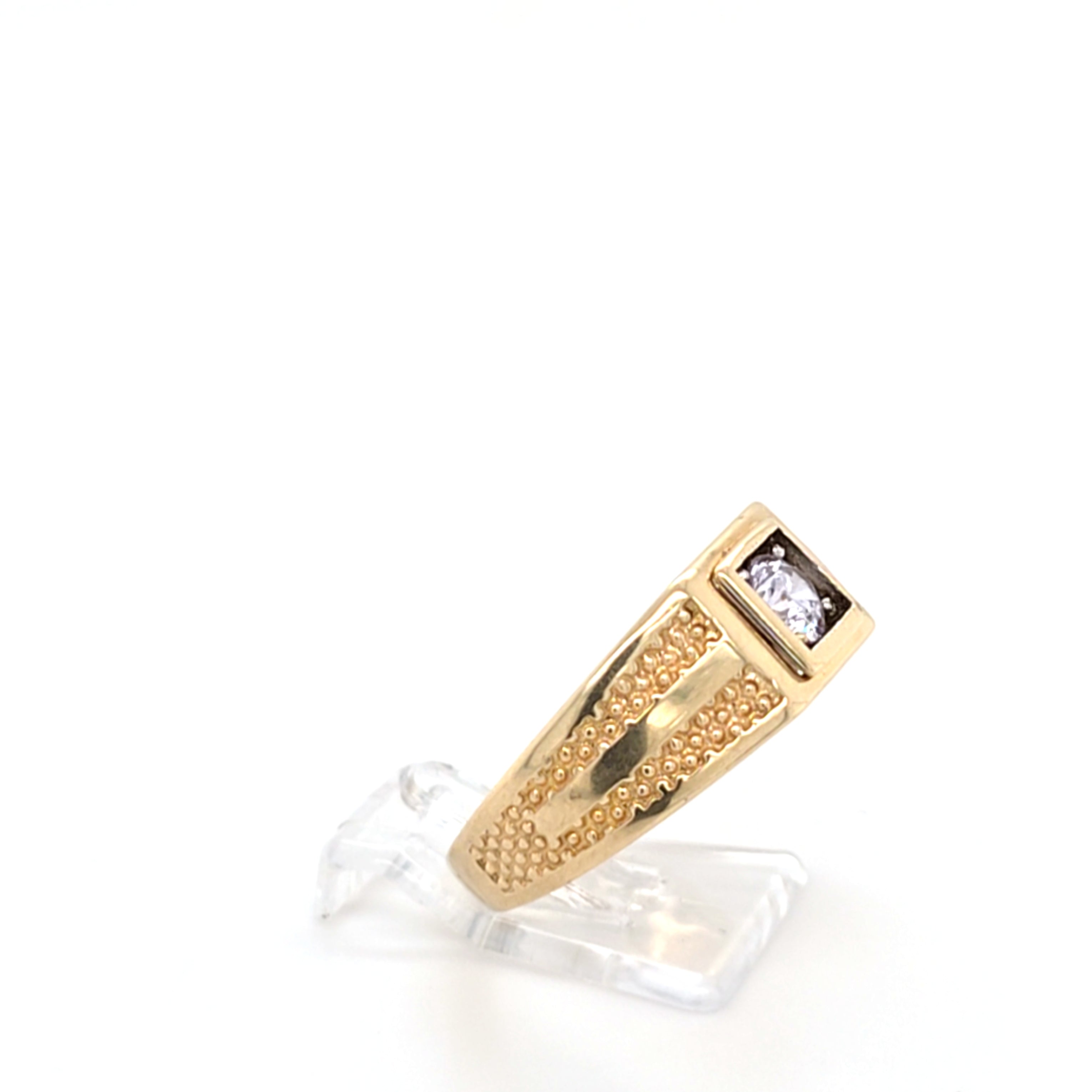 Ring Gelb Gold Zirkonia Unisex Schmuck Geschenk