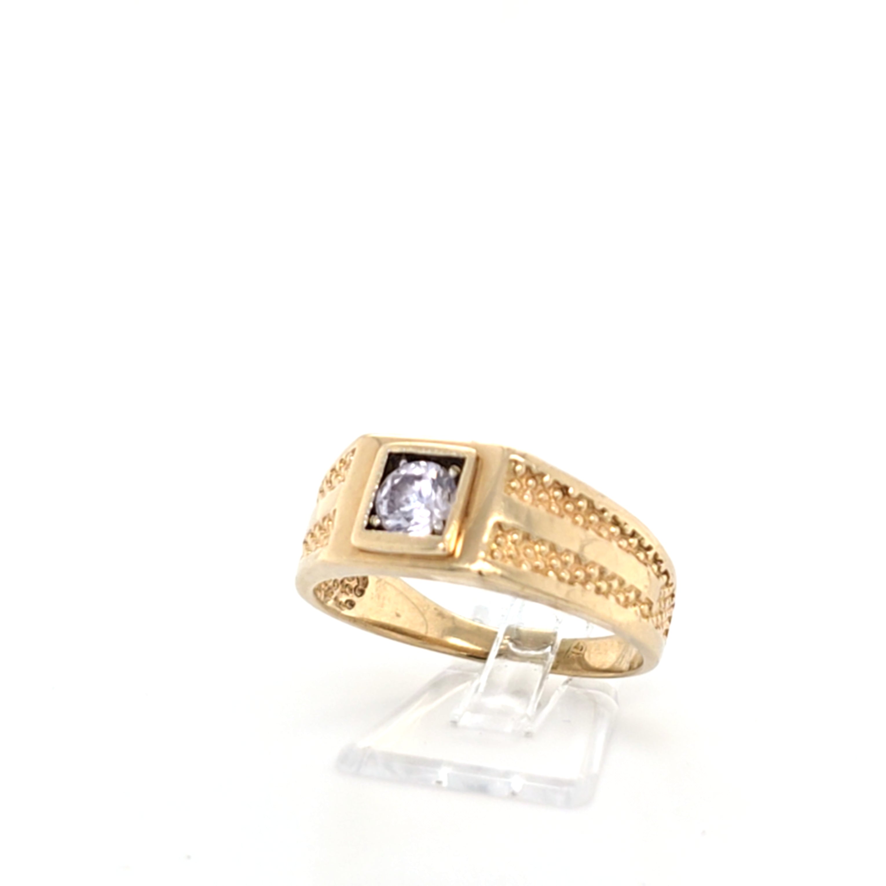 Ring Gelb Gold Zirkonia Unisex Schmuck Geschenk