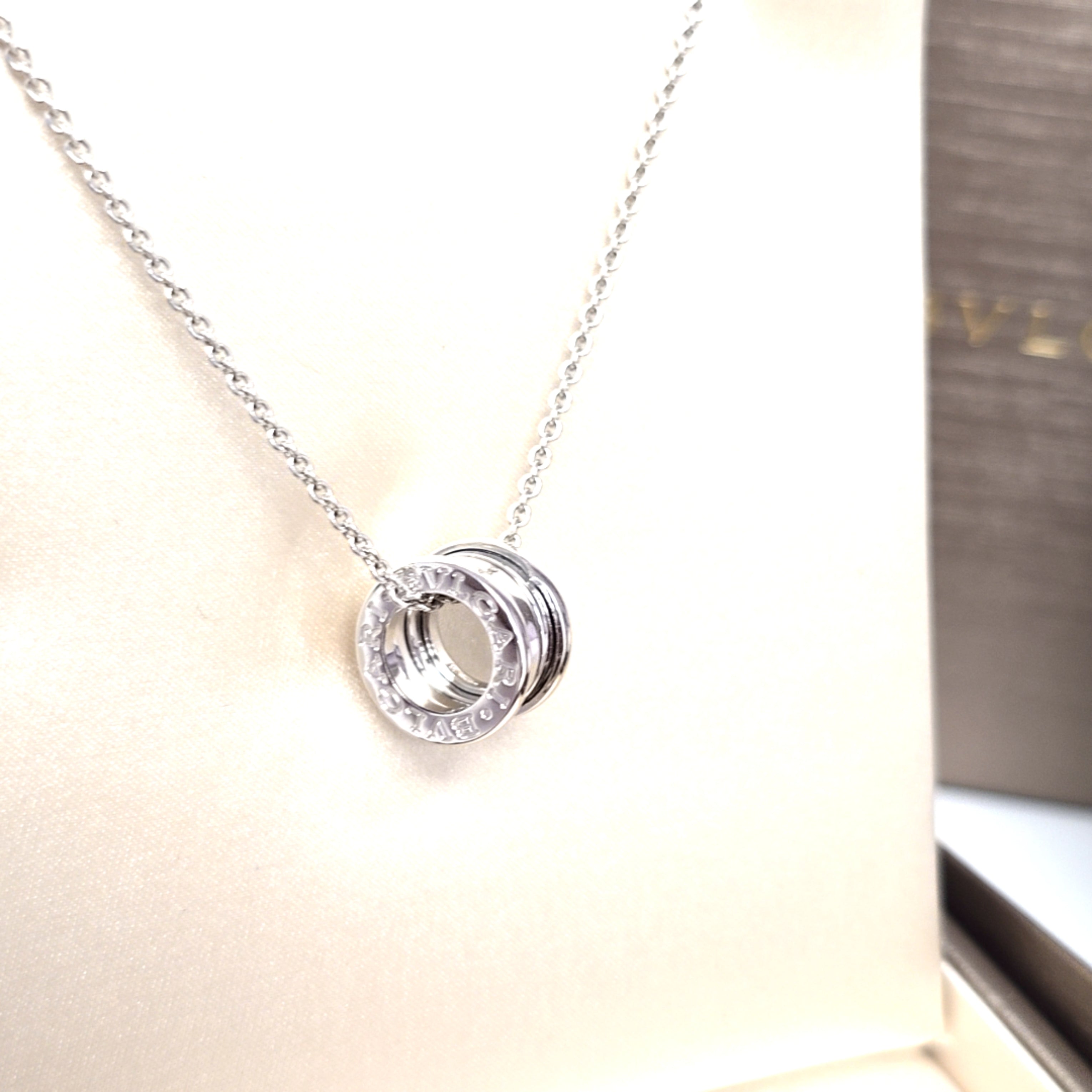 Bvlgari Kette Anhänger Bvlgari Zero 1 Weißgold 750 OVP Zertifikat