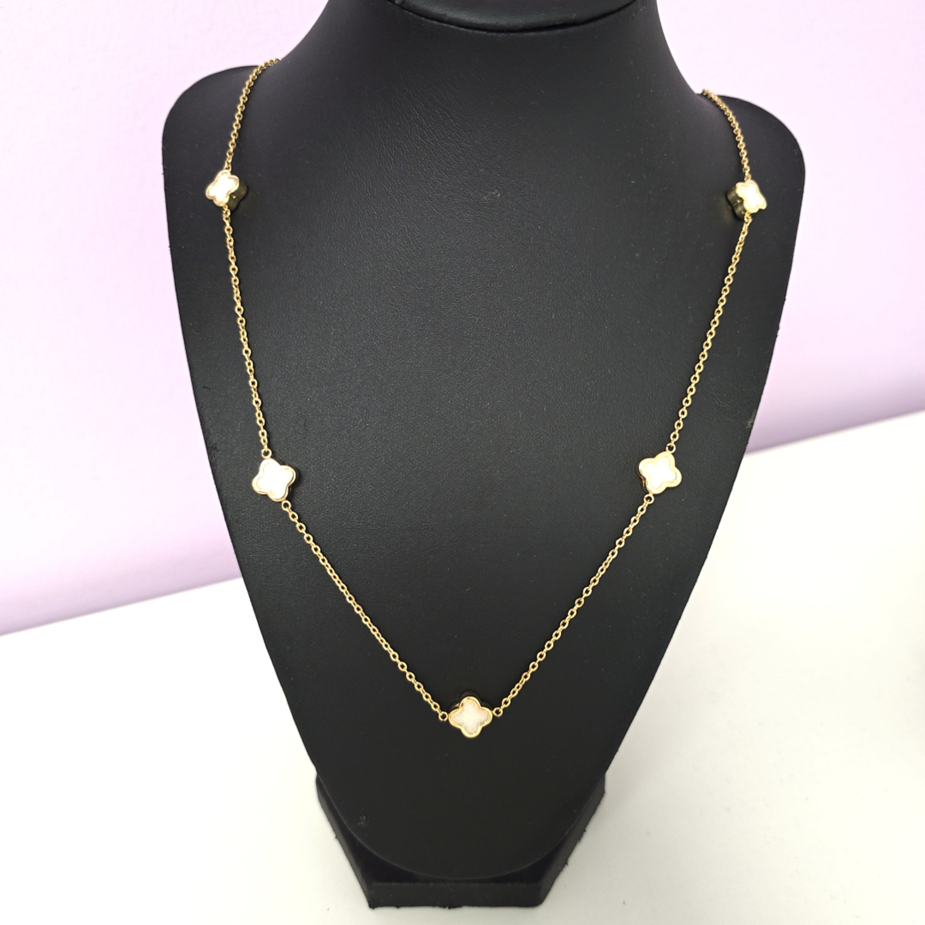 Kette Gold 585 14 Karat mit Blumen Farbsteine bunt