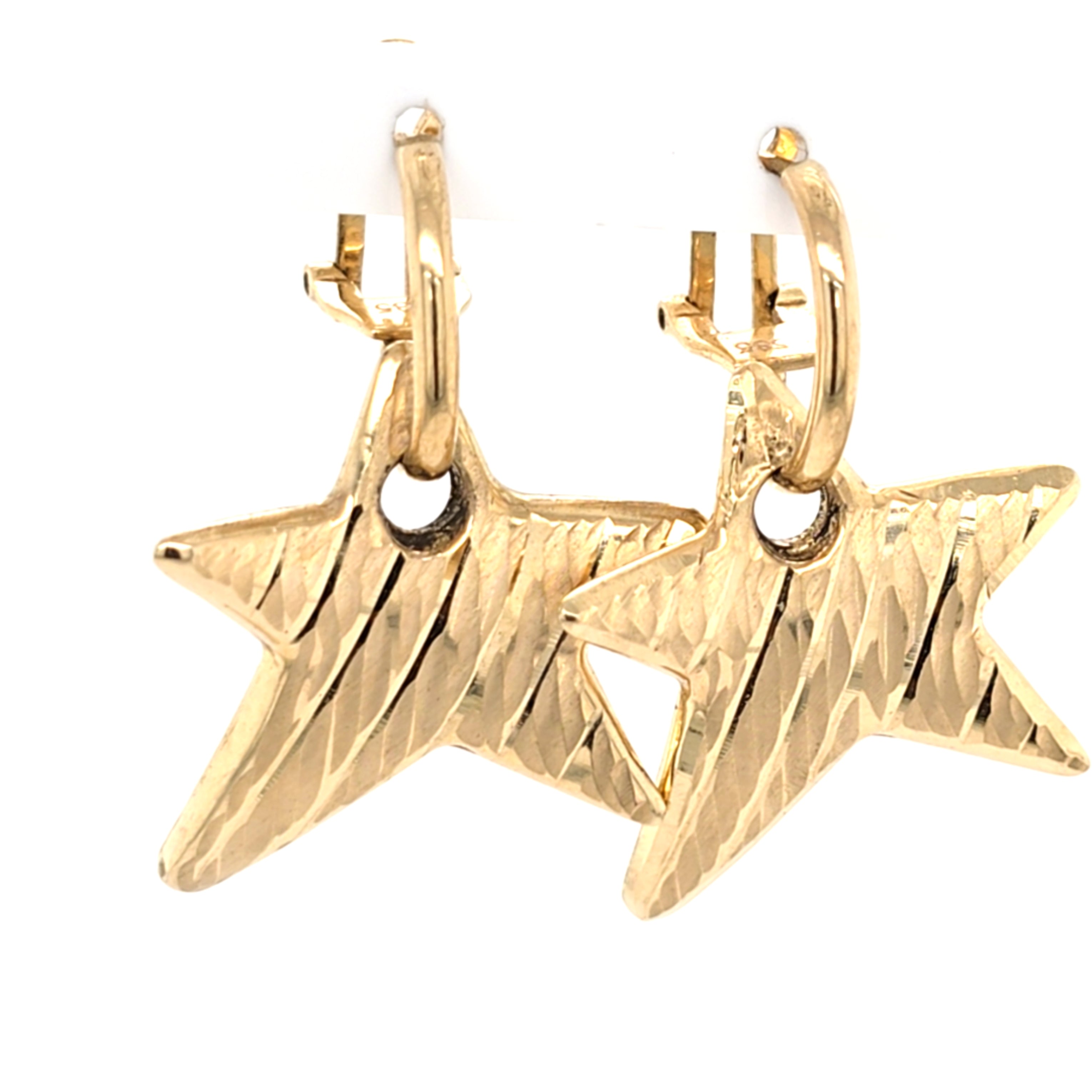 Damen Ohrringe Gelbgold 585 14 kt Sterne Stecker mit Clip 217473