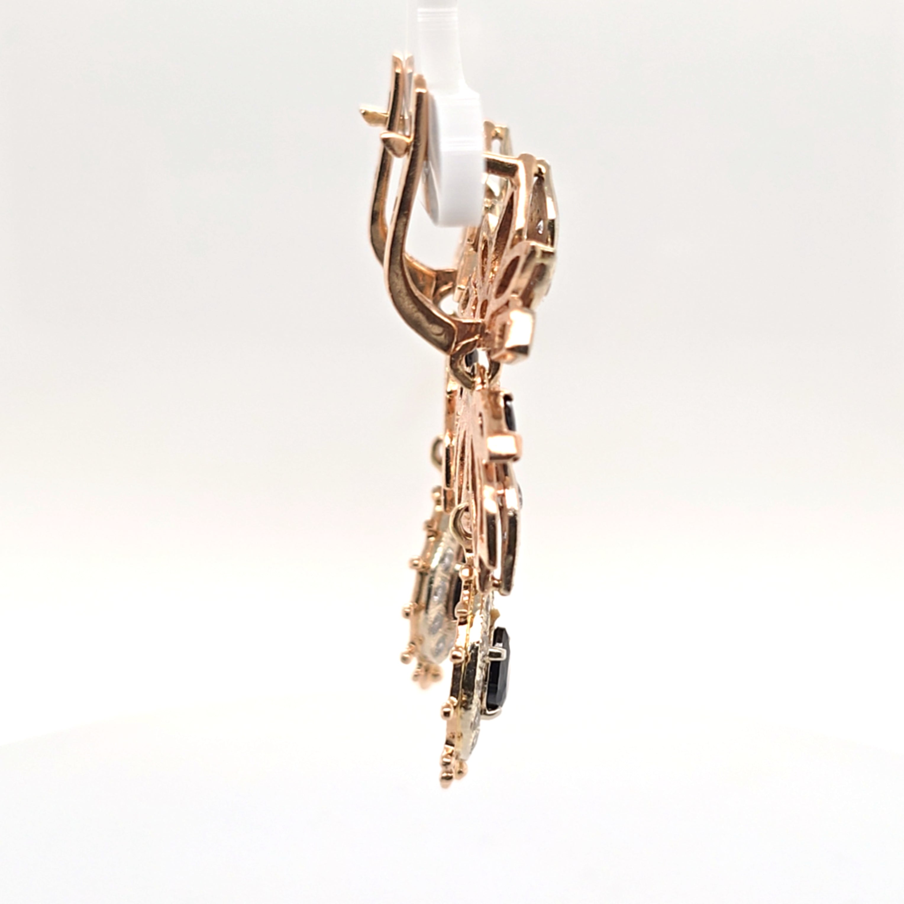 Ohrringe Rot Gold 585 Zirkonia Schmuckstein Schwarz