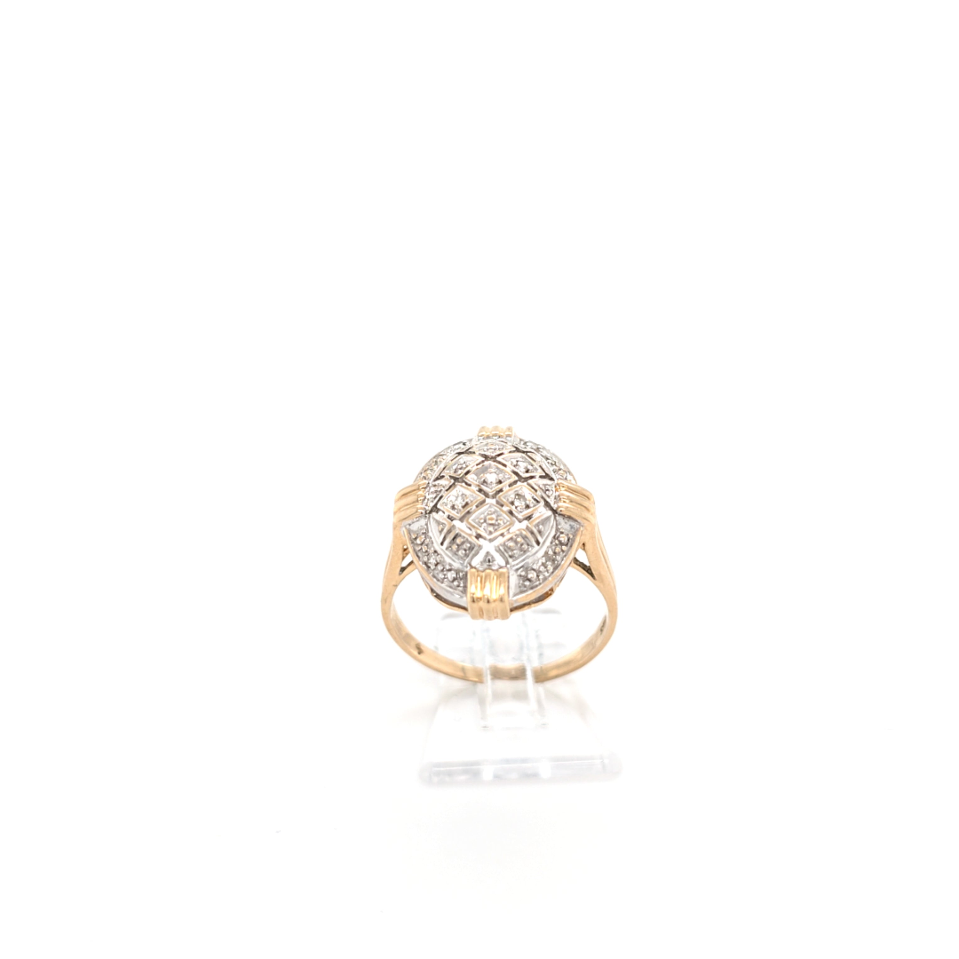 Ring Gelb Weiß Gold 585 Diamanten Damen Schmuck