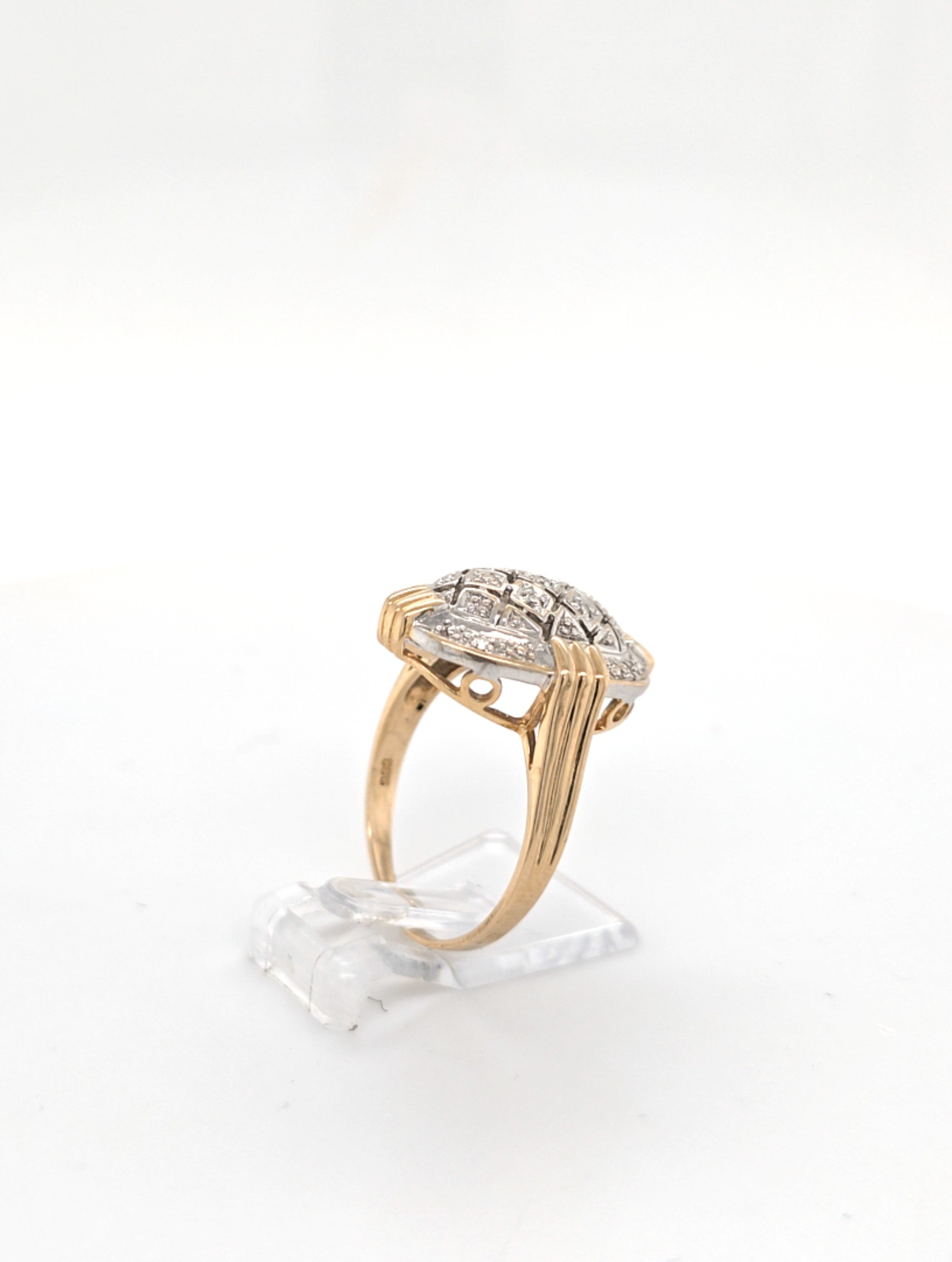 Ring Gelb Weiß Gold 585 Diamanten Damen Schmuck