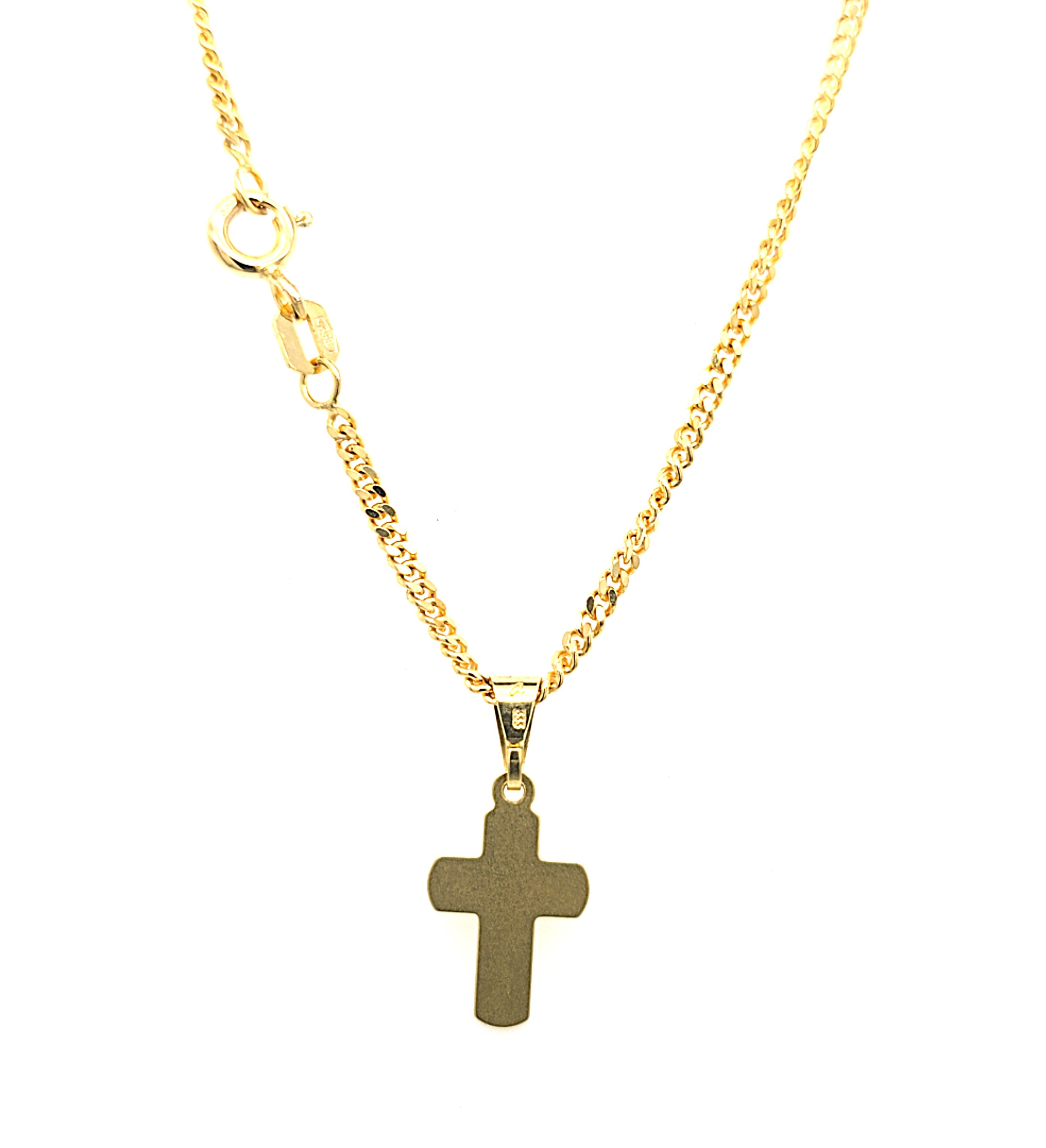 Kette Anhänger Gold 333 8 kt Unisex Kreuz