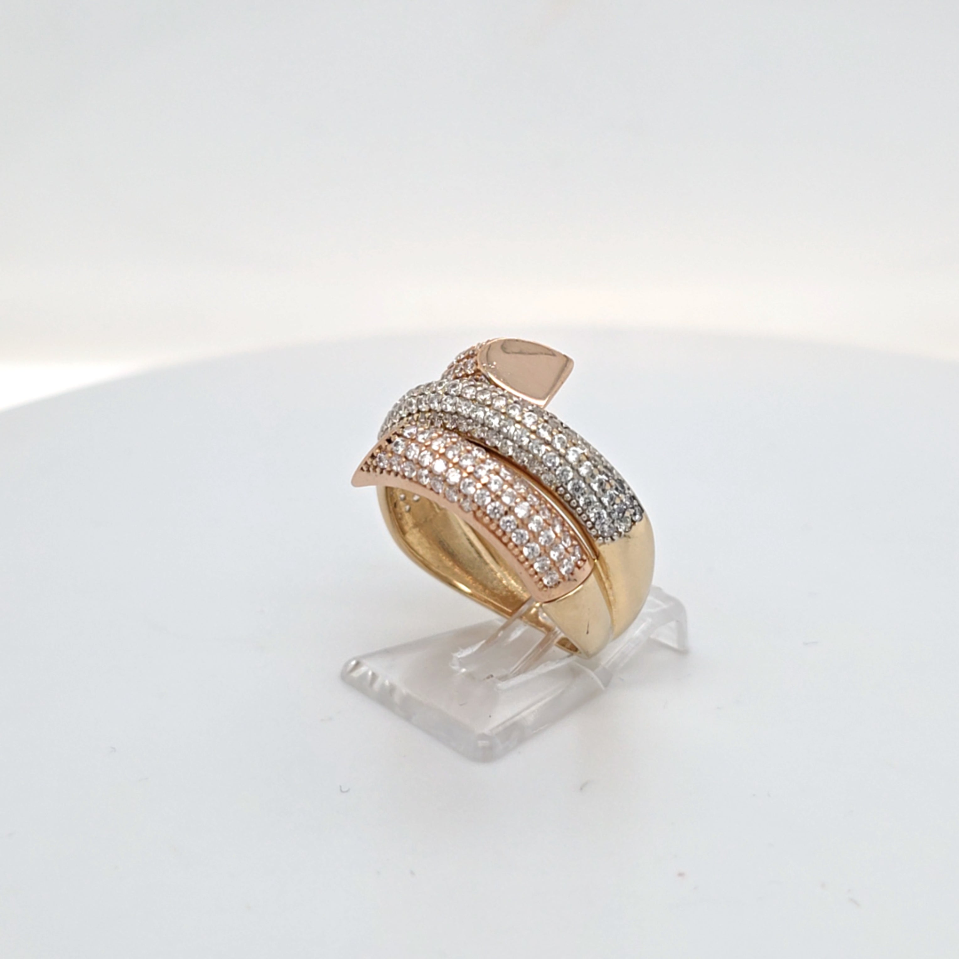 Ring Gelb Rot Gold 585 Zirkonia Schmuck Damen Geschenk