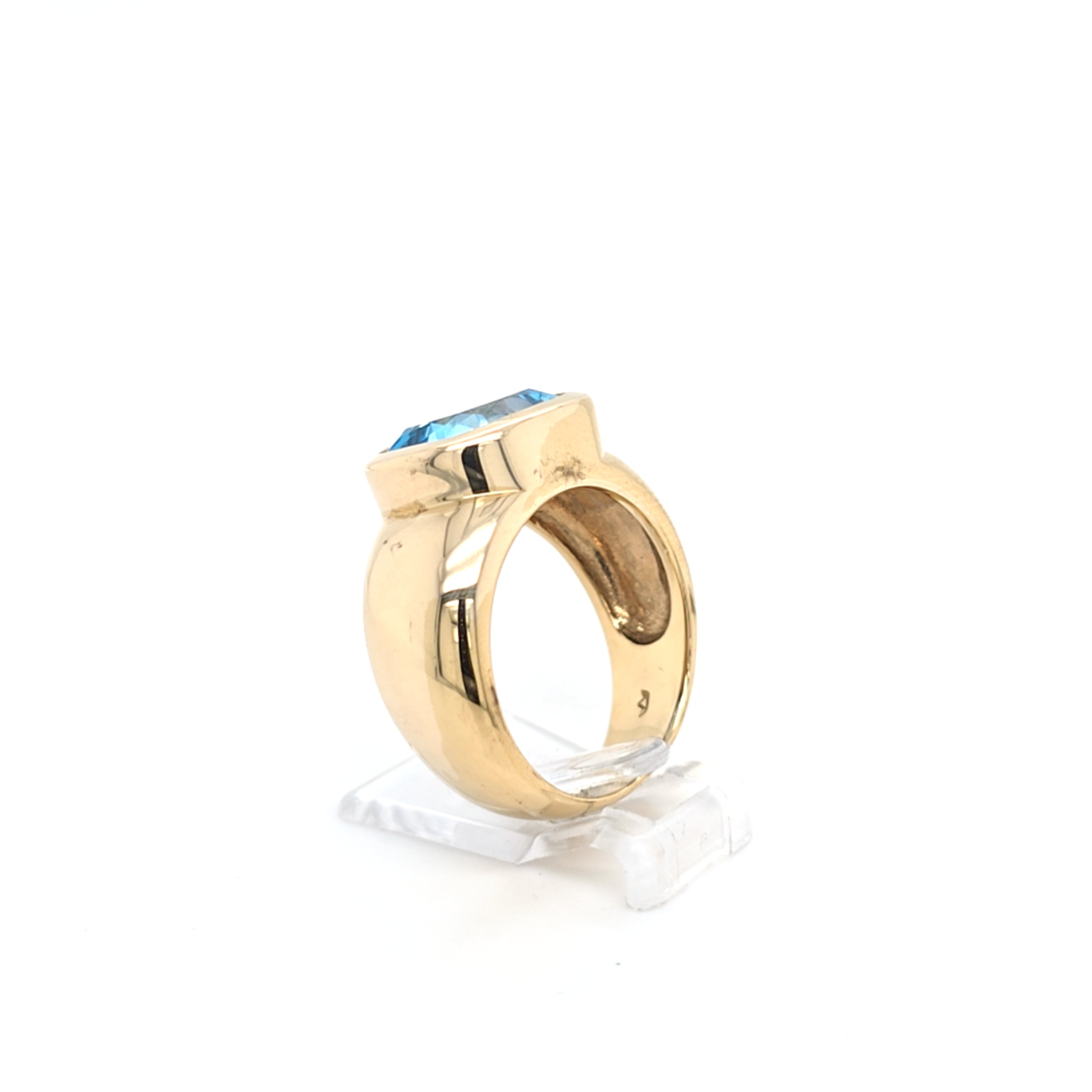 Ring Gelb Gold 333 Schmuckstein Hellblau Damen