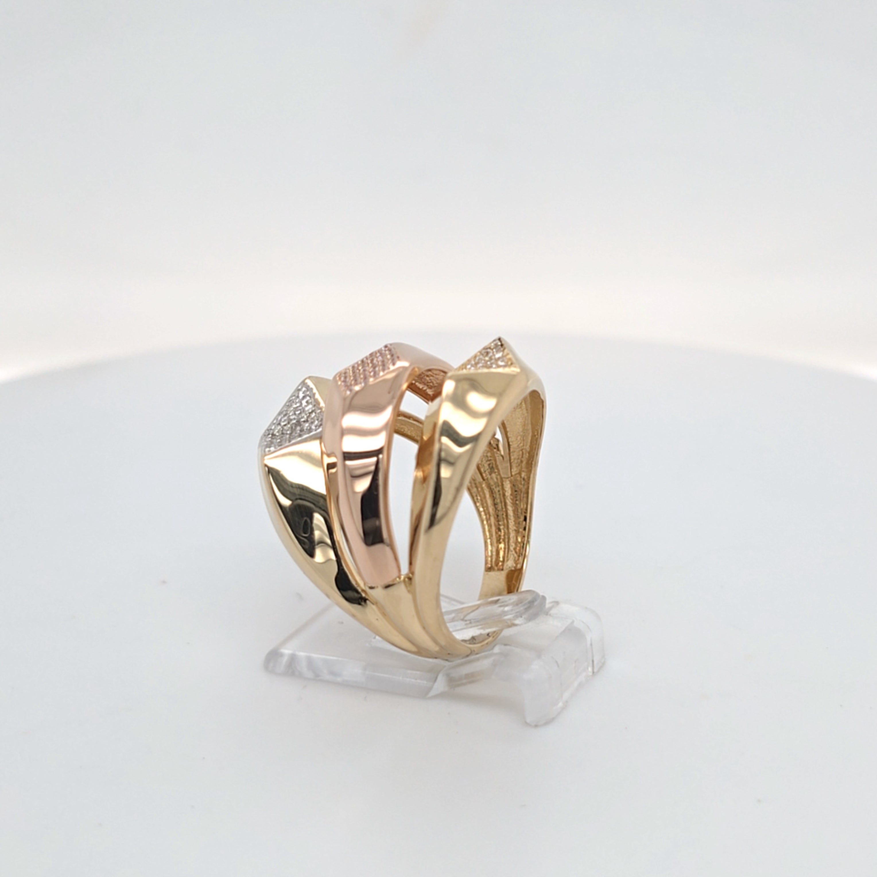 Ring Gelb Rot Gold 585 Zirkonia Damen Schmuck